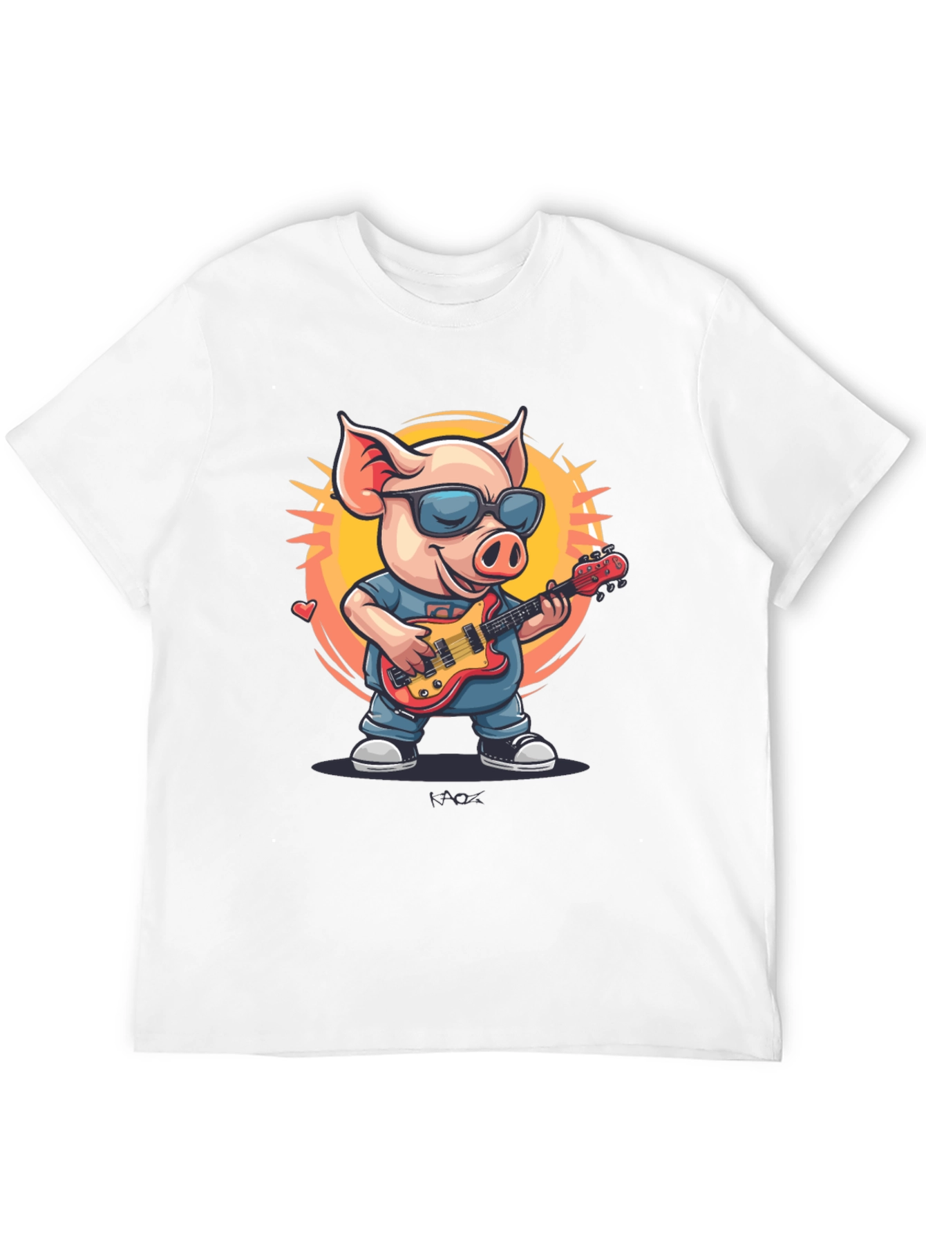 Cool Pig Rocking Guitar T-Shirt