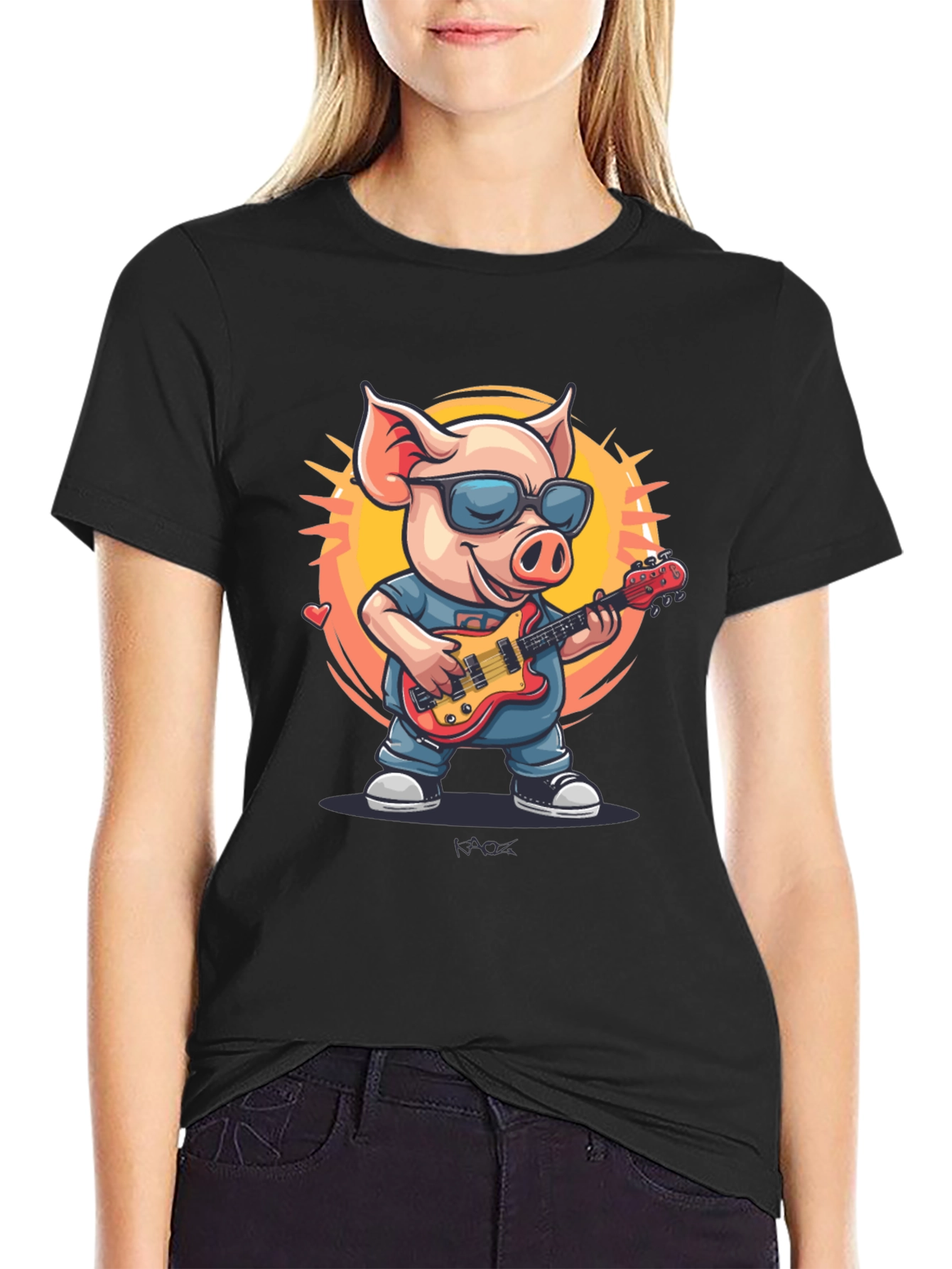 Cool Pig Rocking Guitar T-Shirt