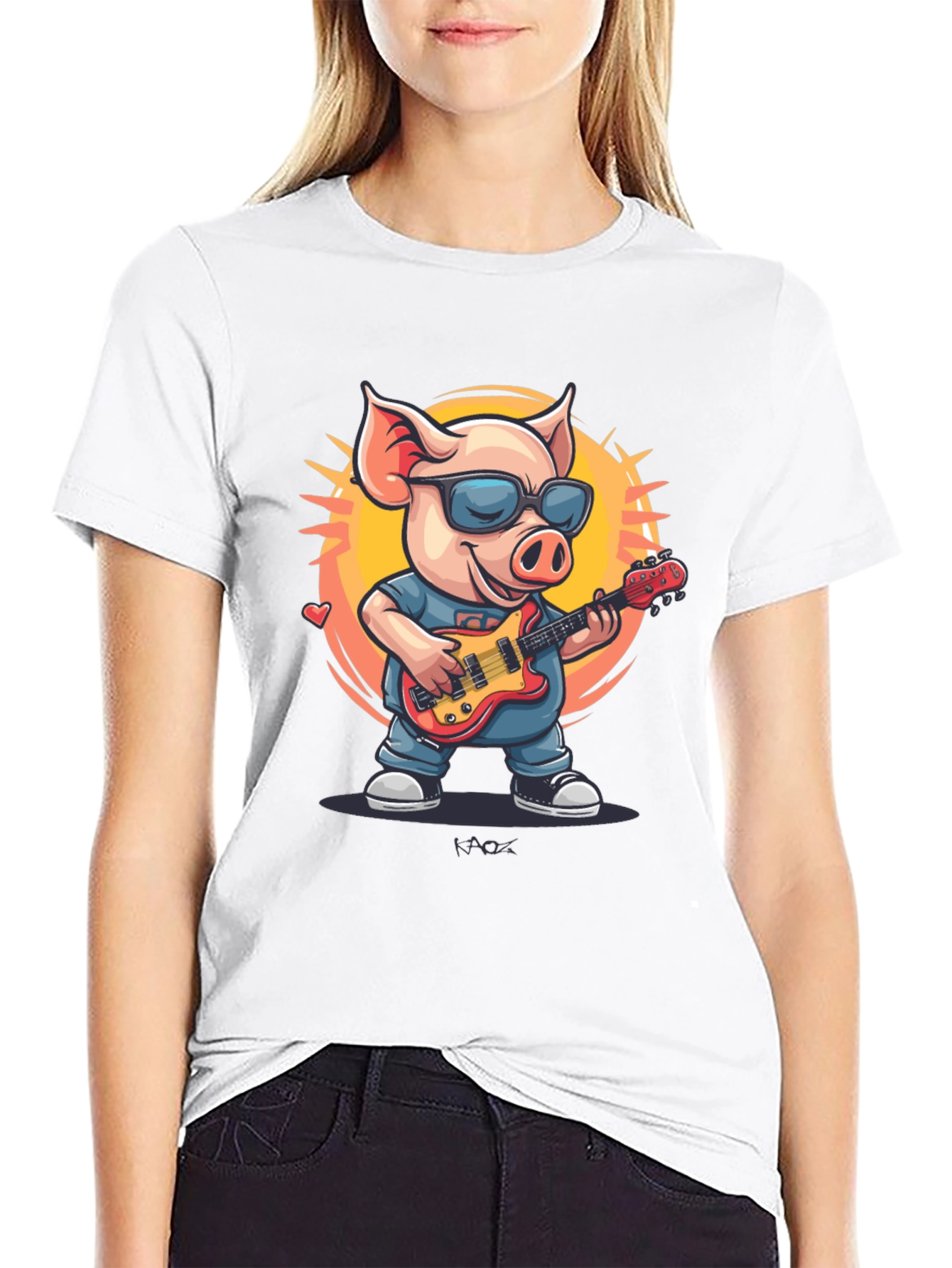 Cool Pig Rocking Guitar T-Shirt