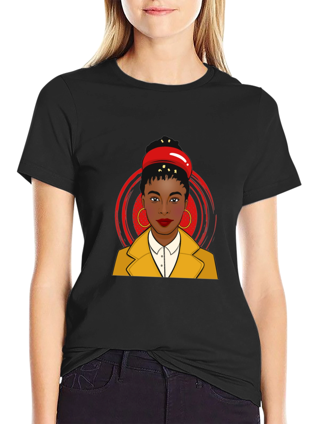 Stylish Woman Graphic Tee - Artistic Pop Art Design