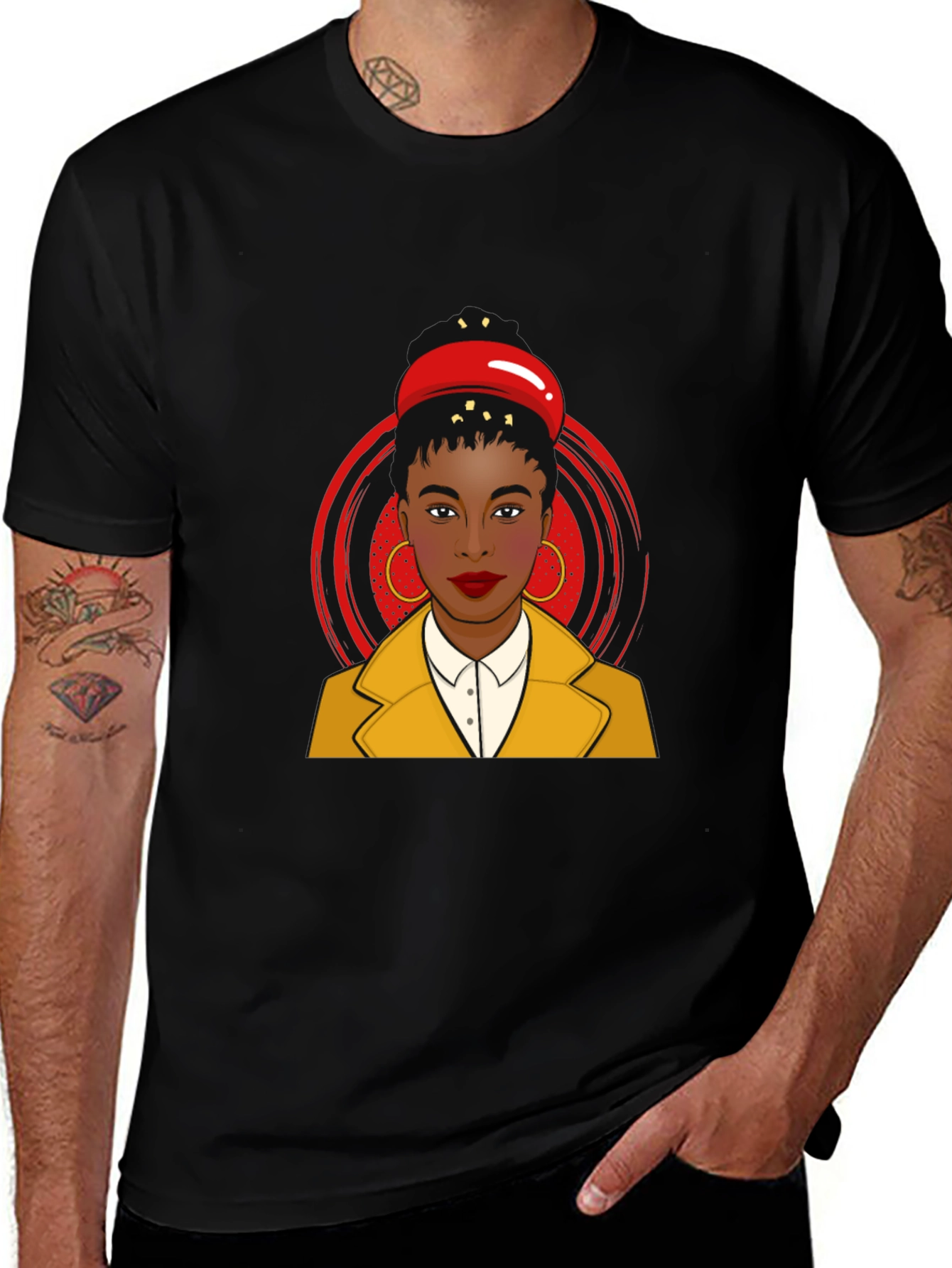 Stylish Woman Graphic Tee - Artistic Pop Art Design