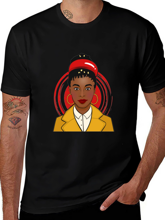 Stylish Woman Graphic Tee - Artistic Pop Art Design