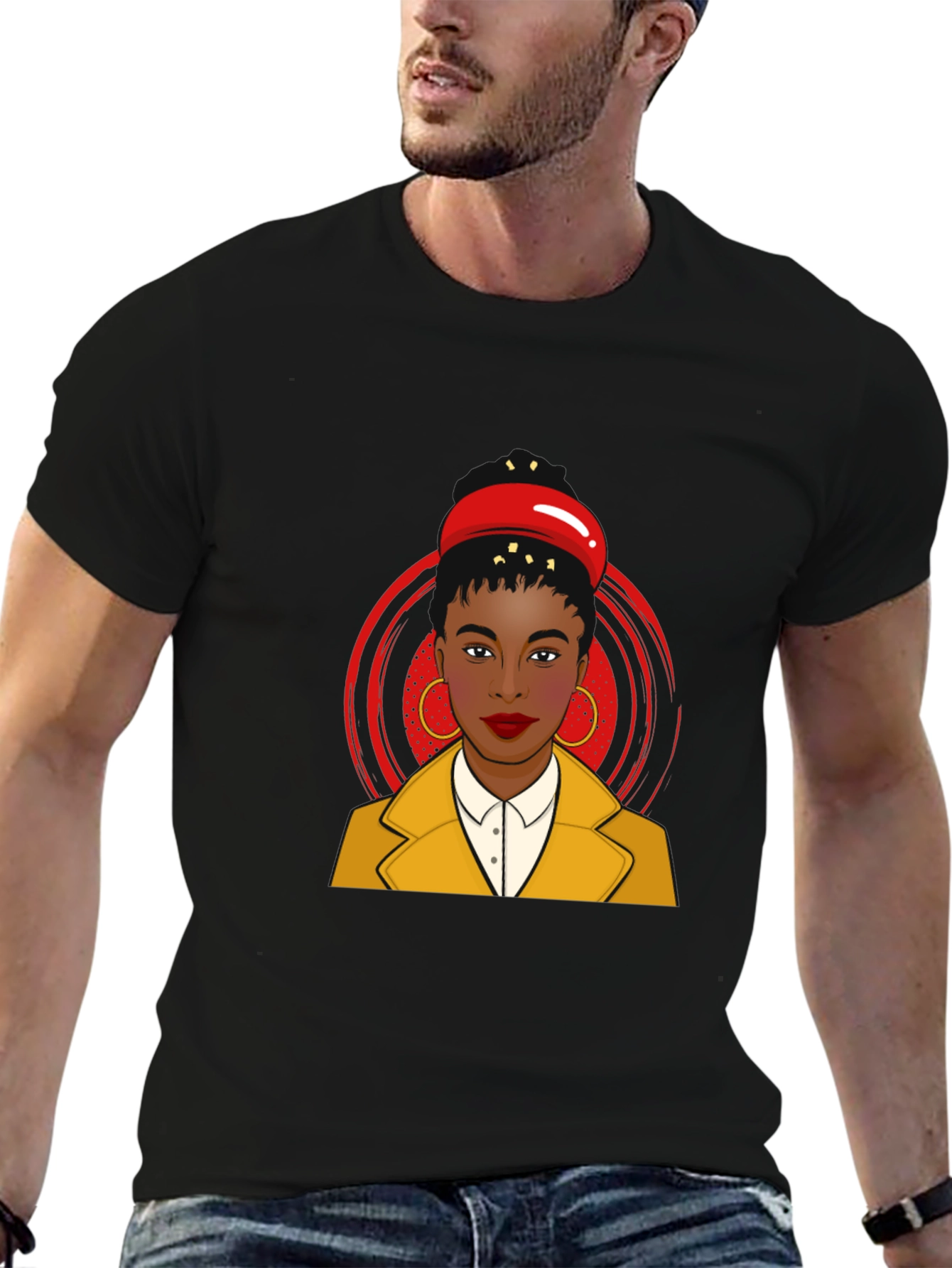 Stylish Woman Graphic Tee - Artistic Pop Art Design