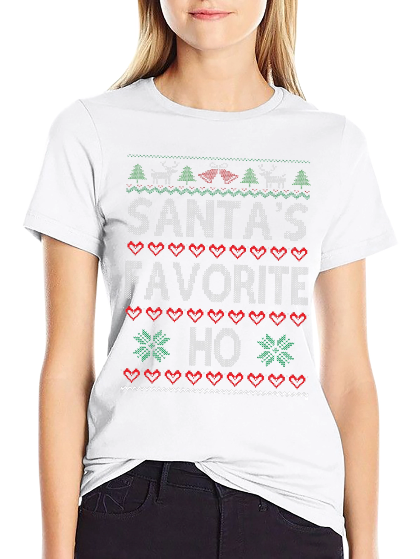 Santas Favorite Ho Christmas Sweater Ugly T-Shirt