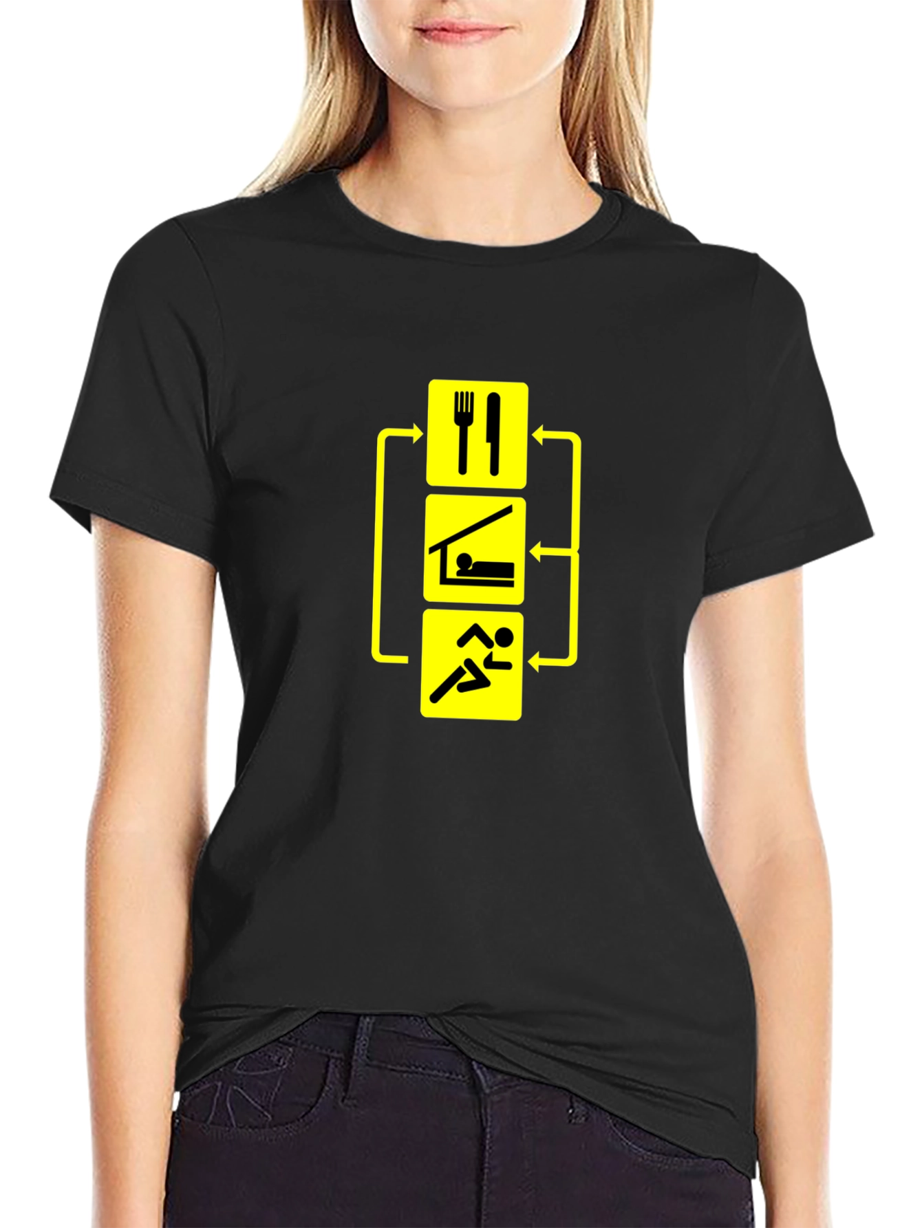 Eat Sleep Run Repeat Black T-Shirt