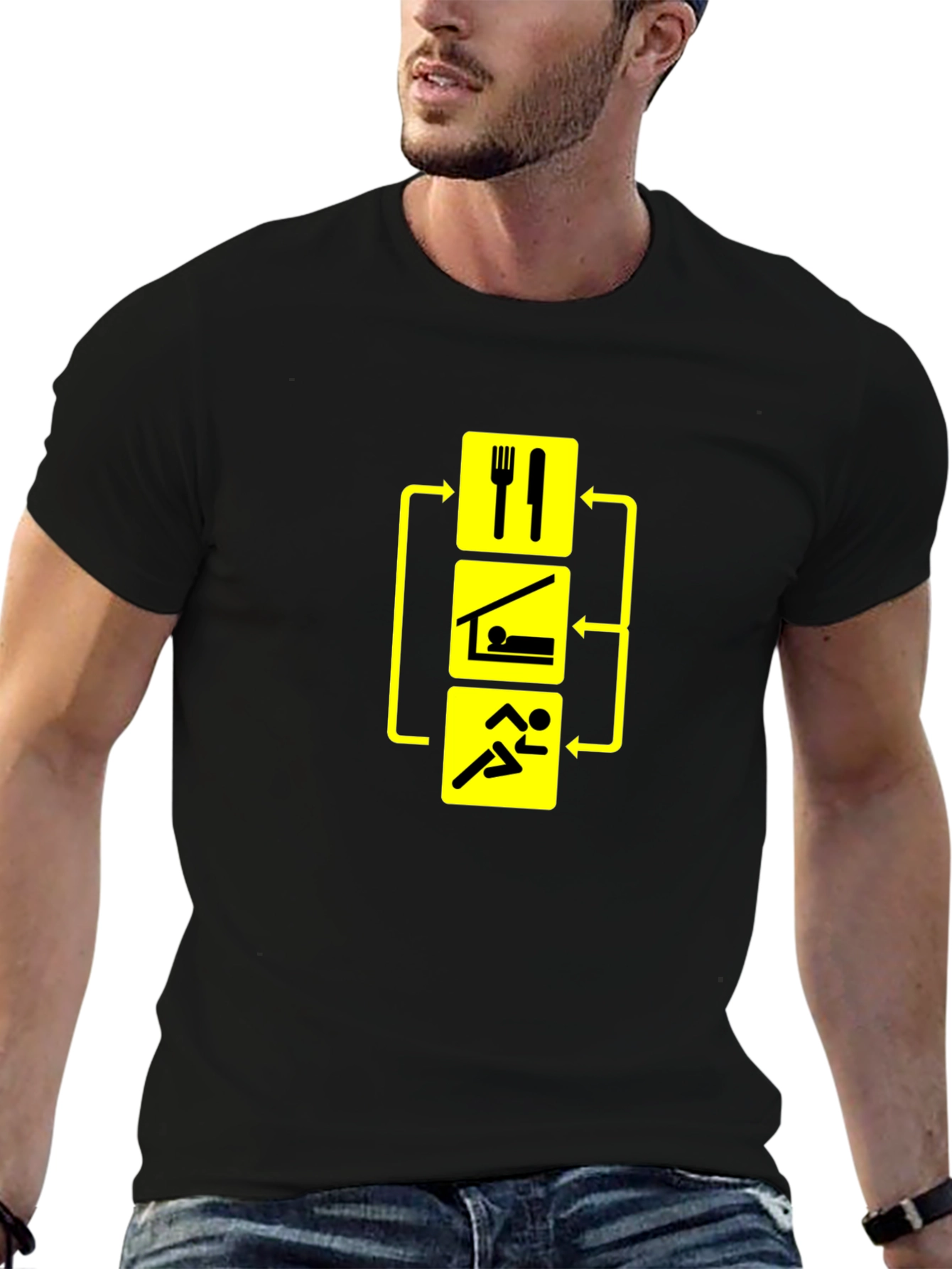 Eat Sleep Run Repeat Black T-Shirt