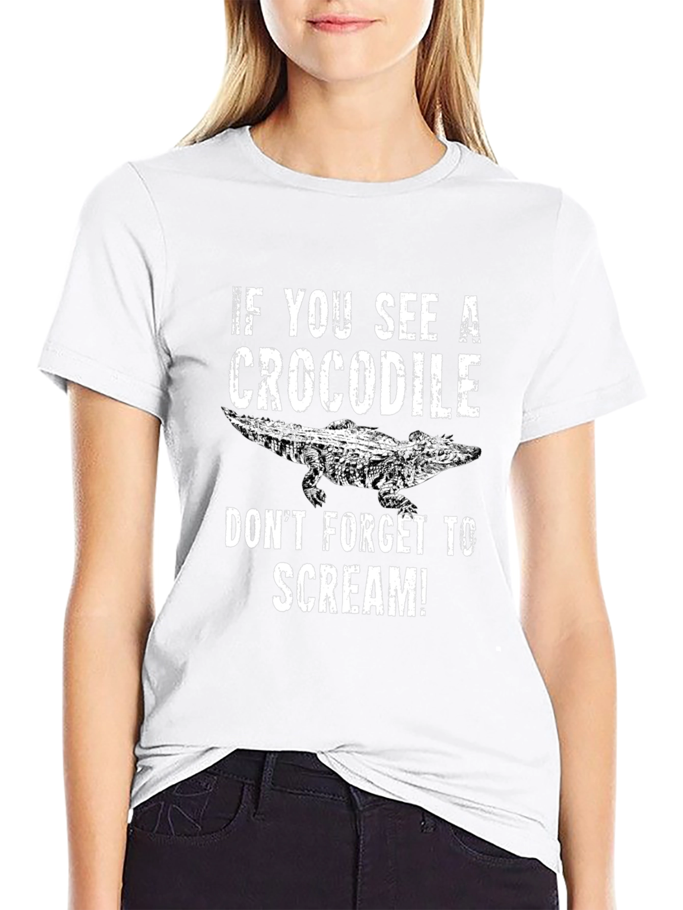 Crocodile Scream T-Shirt - Funny Graphic Tee