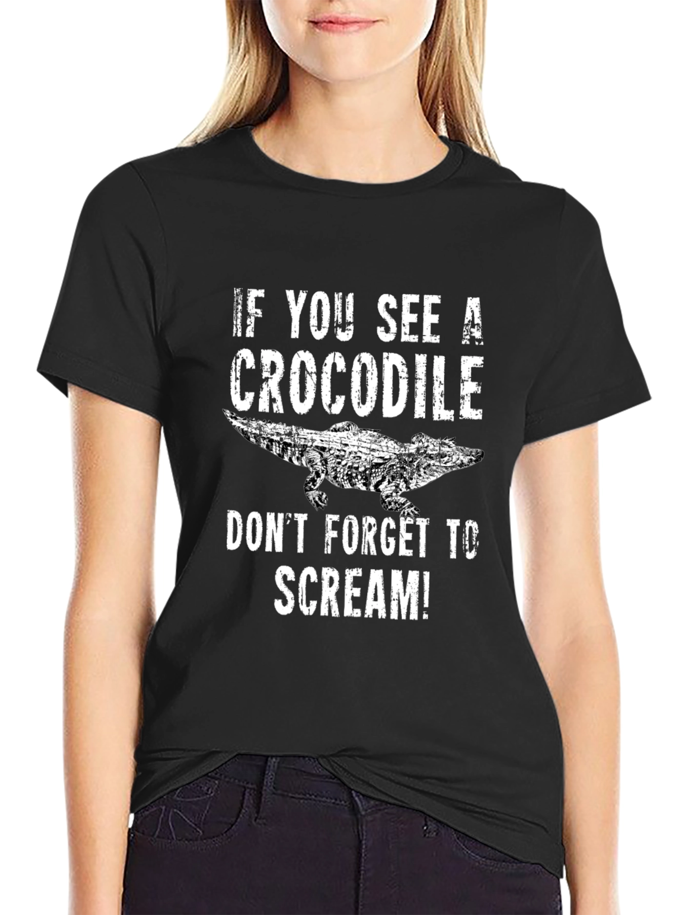 Crocodile Scream T-Shirt - Funny Graphic Tee
