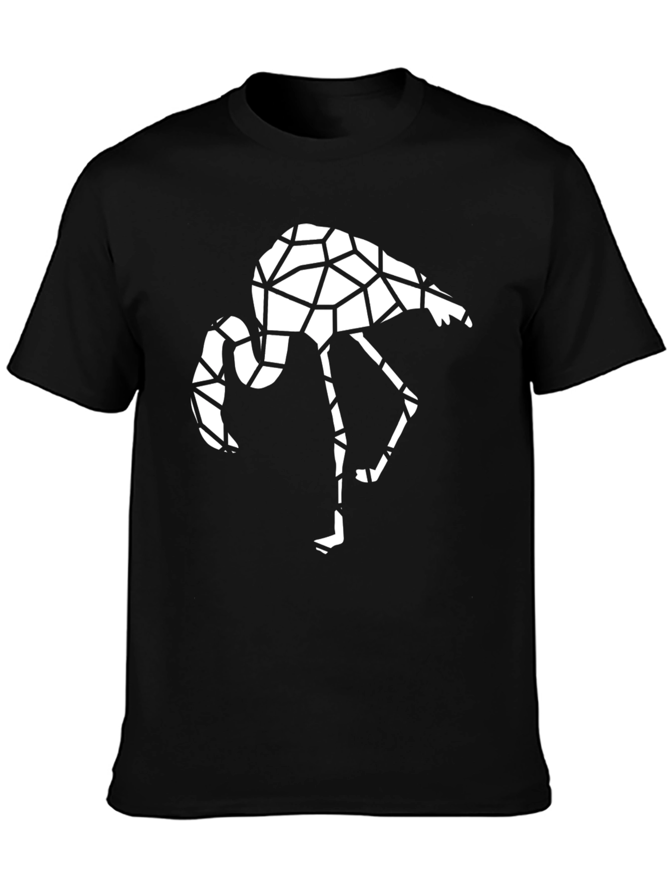 Geometric Flamingo Black T-Shirt