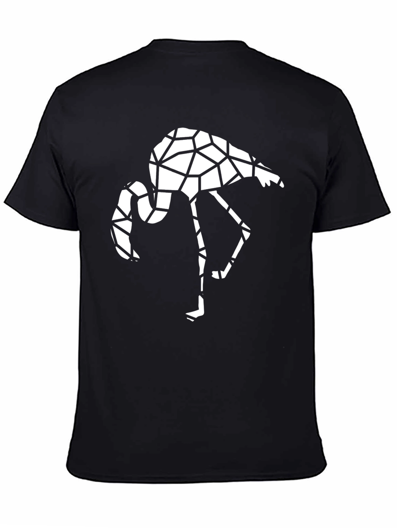 Geometric Flamingo Black T-Shirt