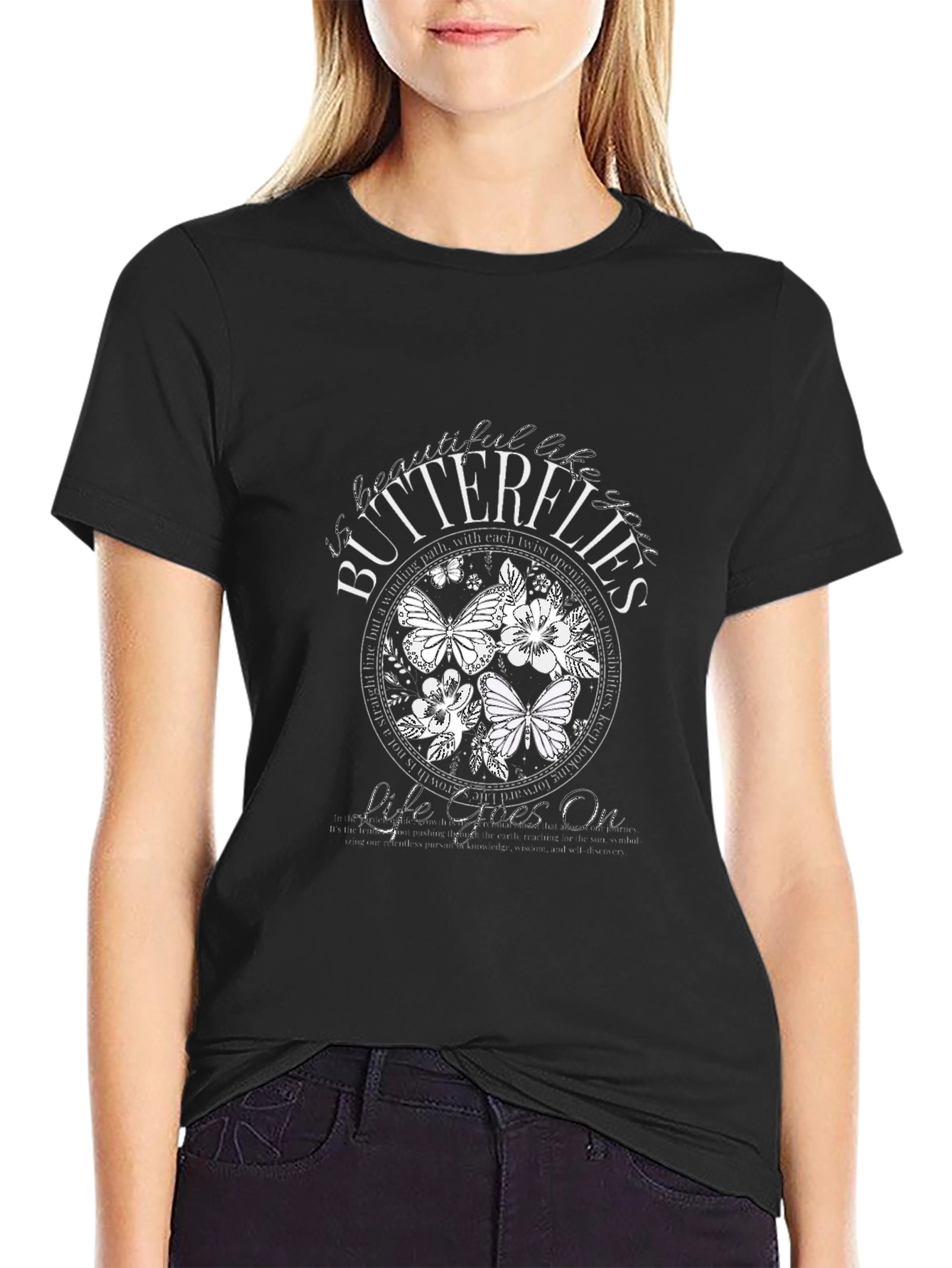Butterflies Life Goes On Graphic T-Shirt