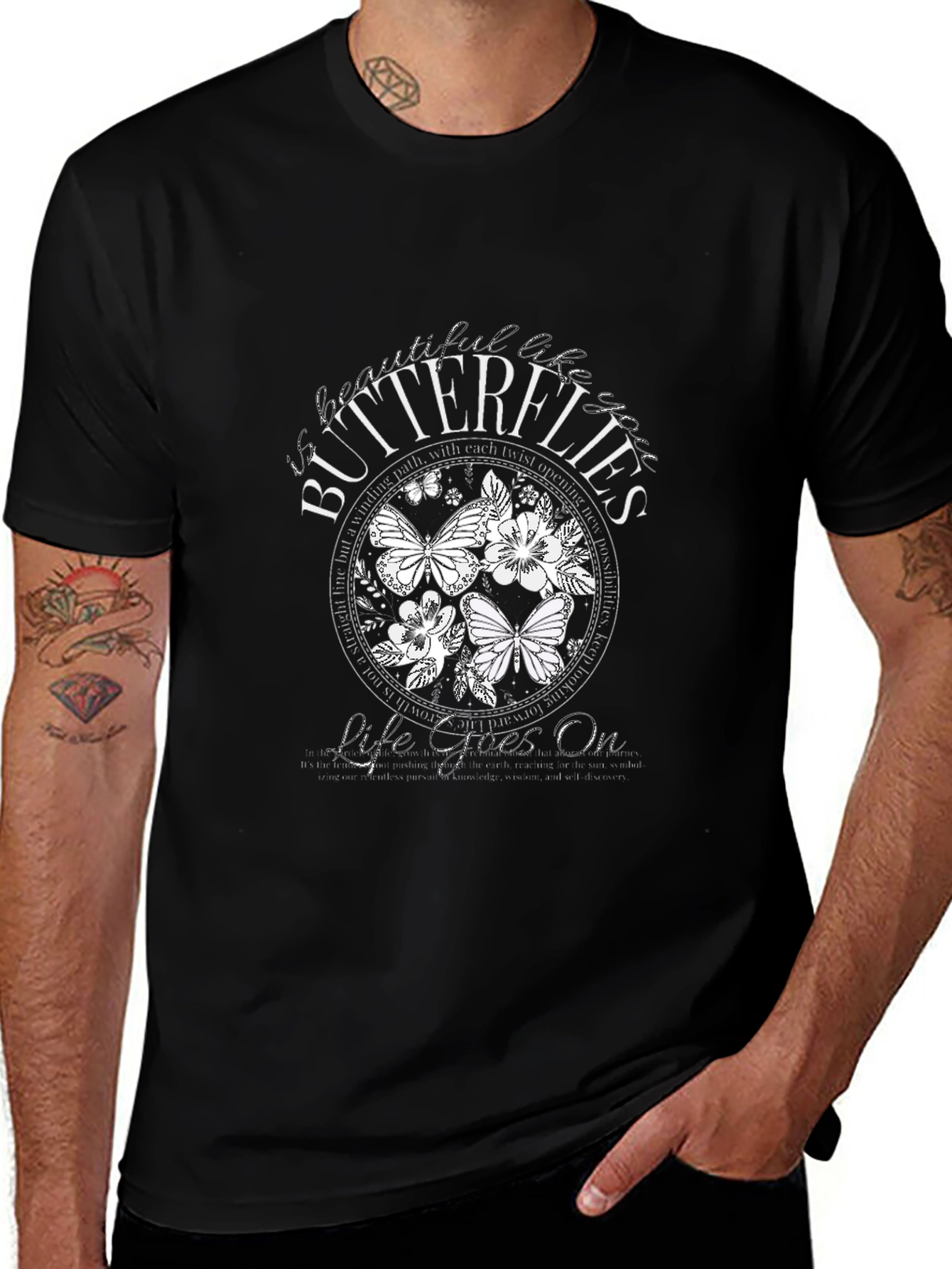 Butterflies Life Goes On Graphic T-Shirt