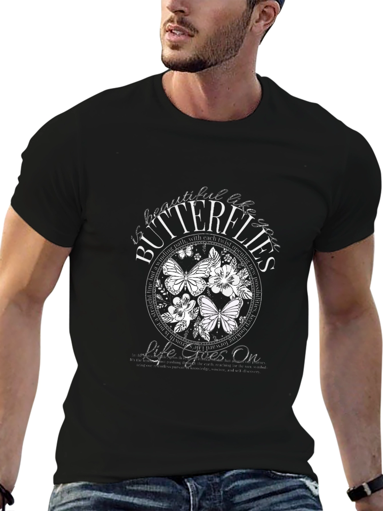 Butterflies Life Goes On Graphic T-Shirt