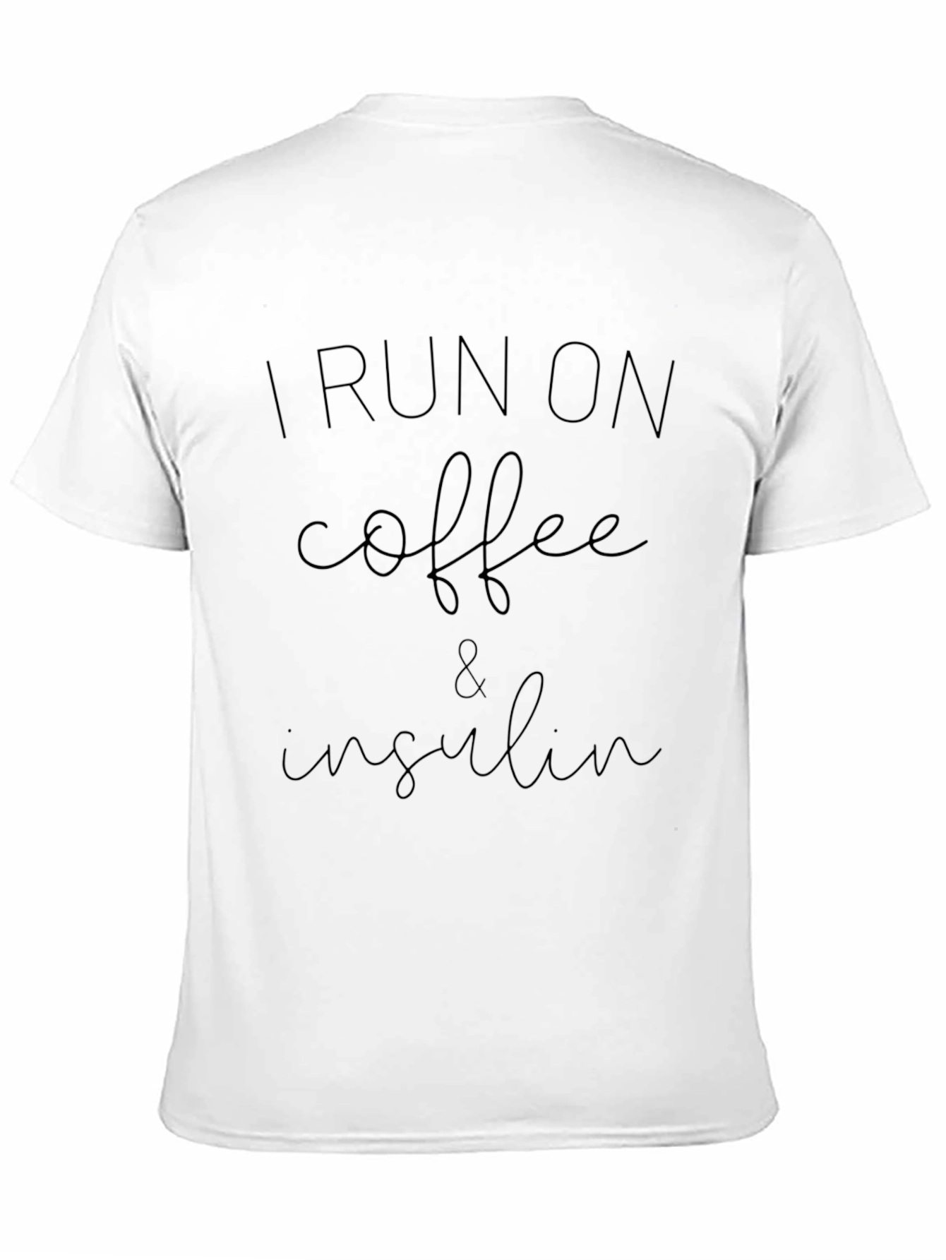 I Run on Coffee & Insulin Black T-Shirt
