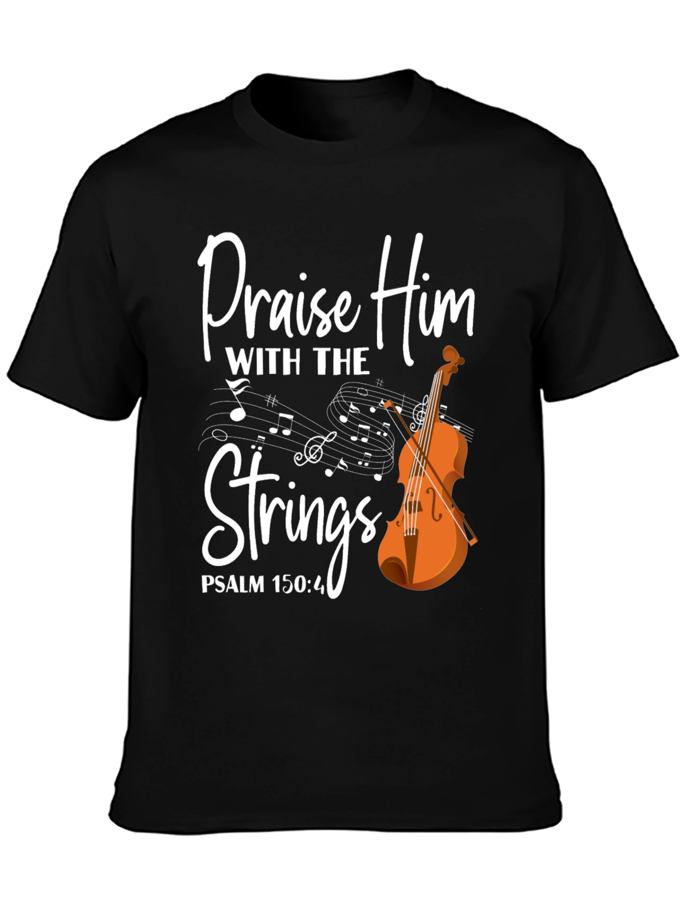 Praise Him with Strings T-Shirt - Christian Music Tee