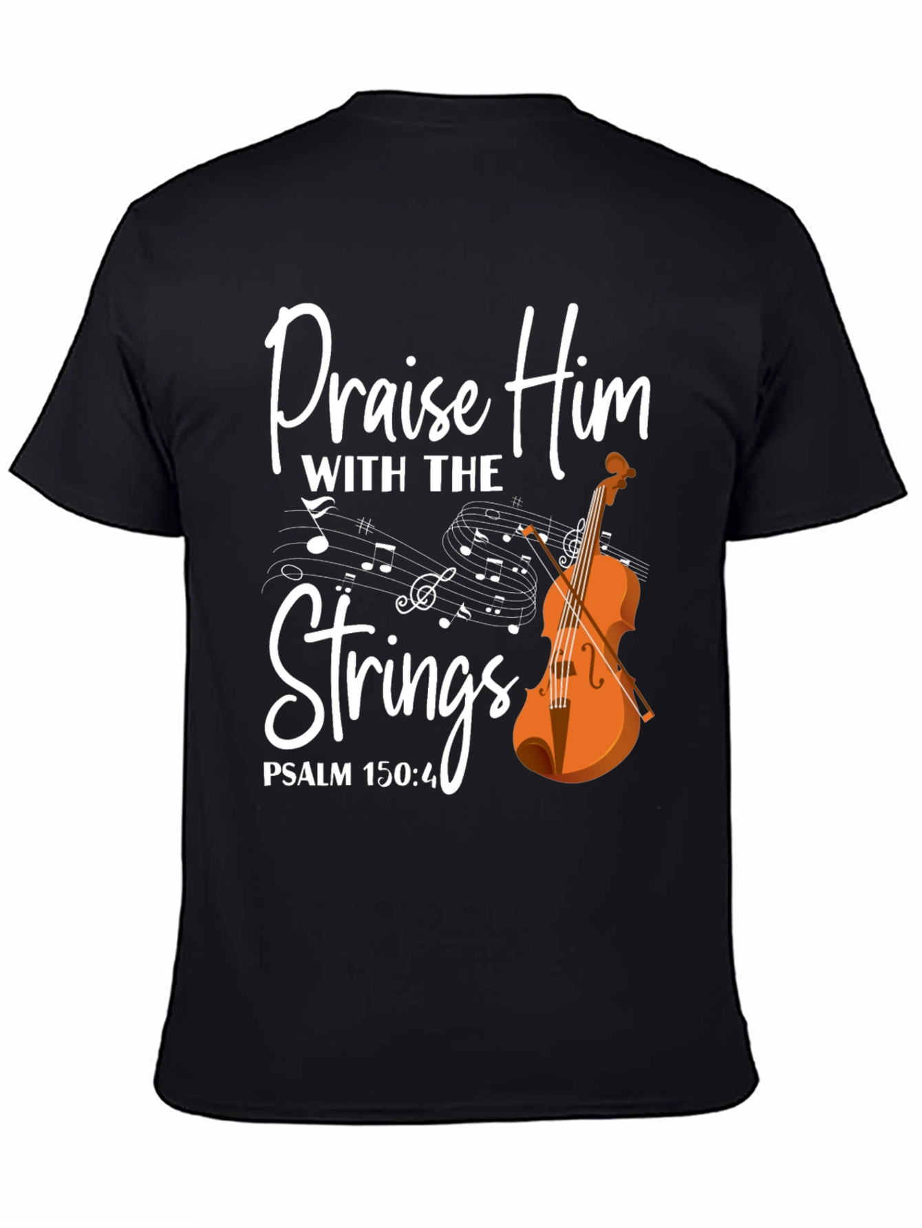 Praise Him with Strings T-Shirt - Christian Music Tee