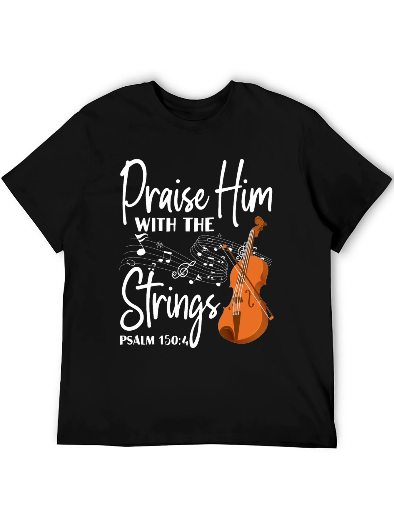 Praise Him with Strings T-Shirt - Christian Music Tee