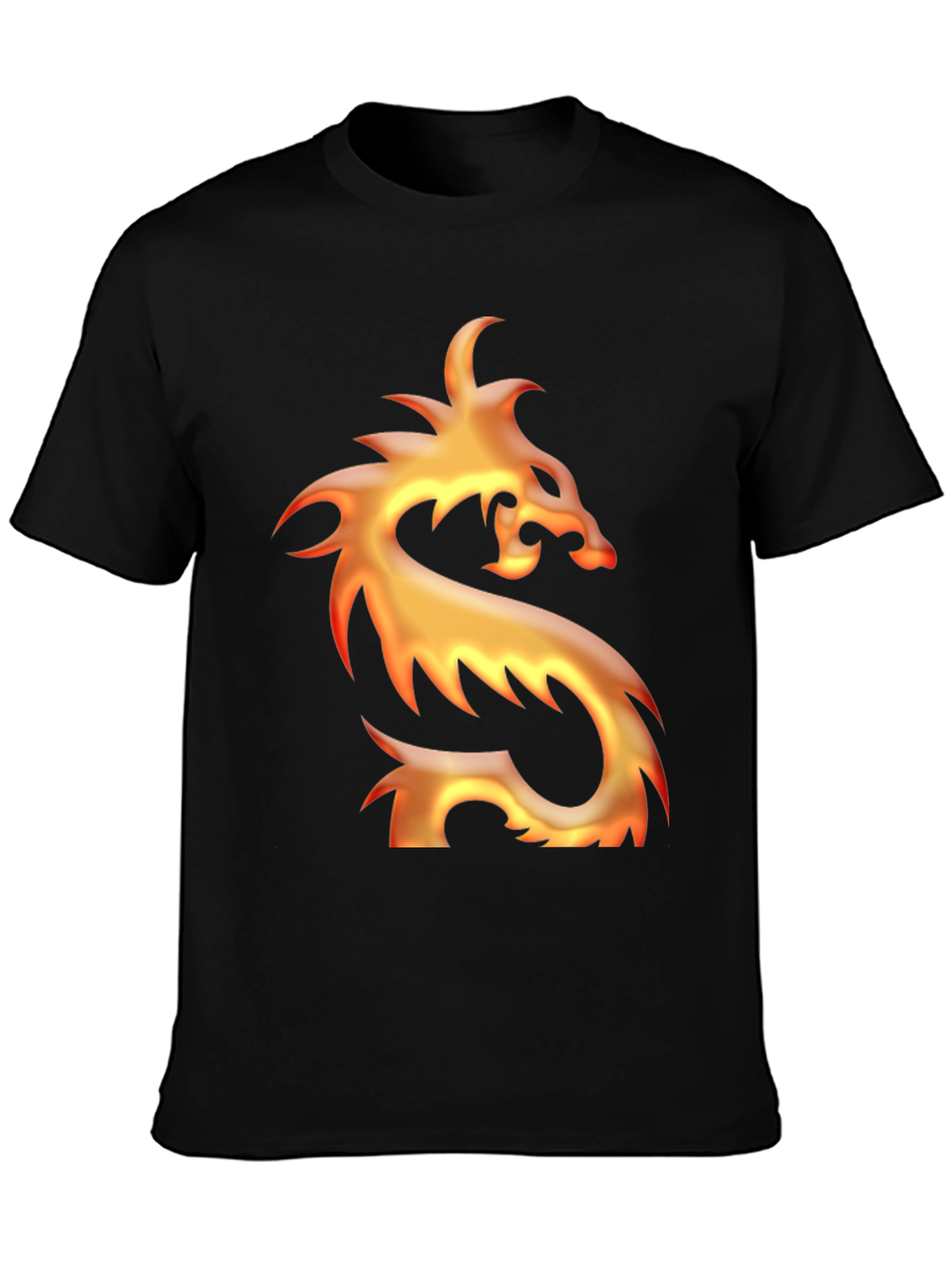 Fiery Dragon Graphic Tee - Mens Black T-Shirt