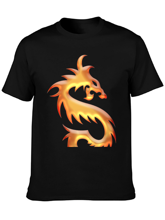 Fiery Dragon Graphic Tee - Mens Black T-Shirt
