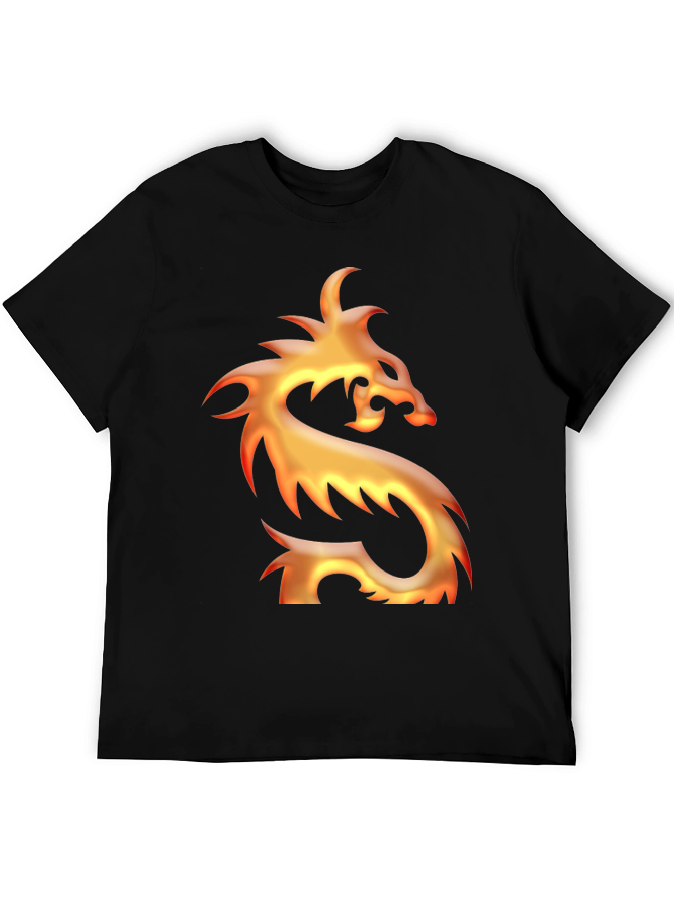 Fiery Dragon Graphic Tee - Mens Black T-Shirt