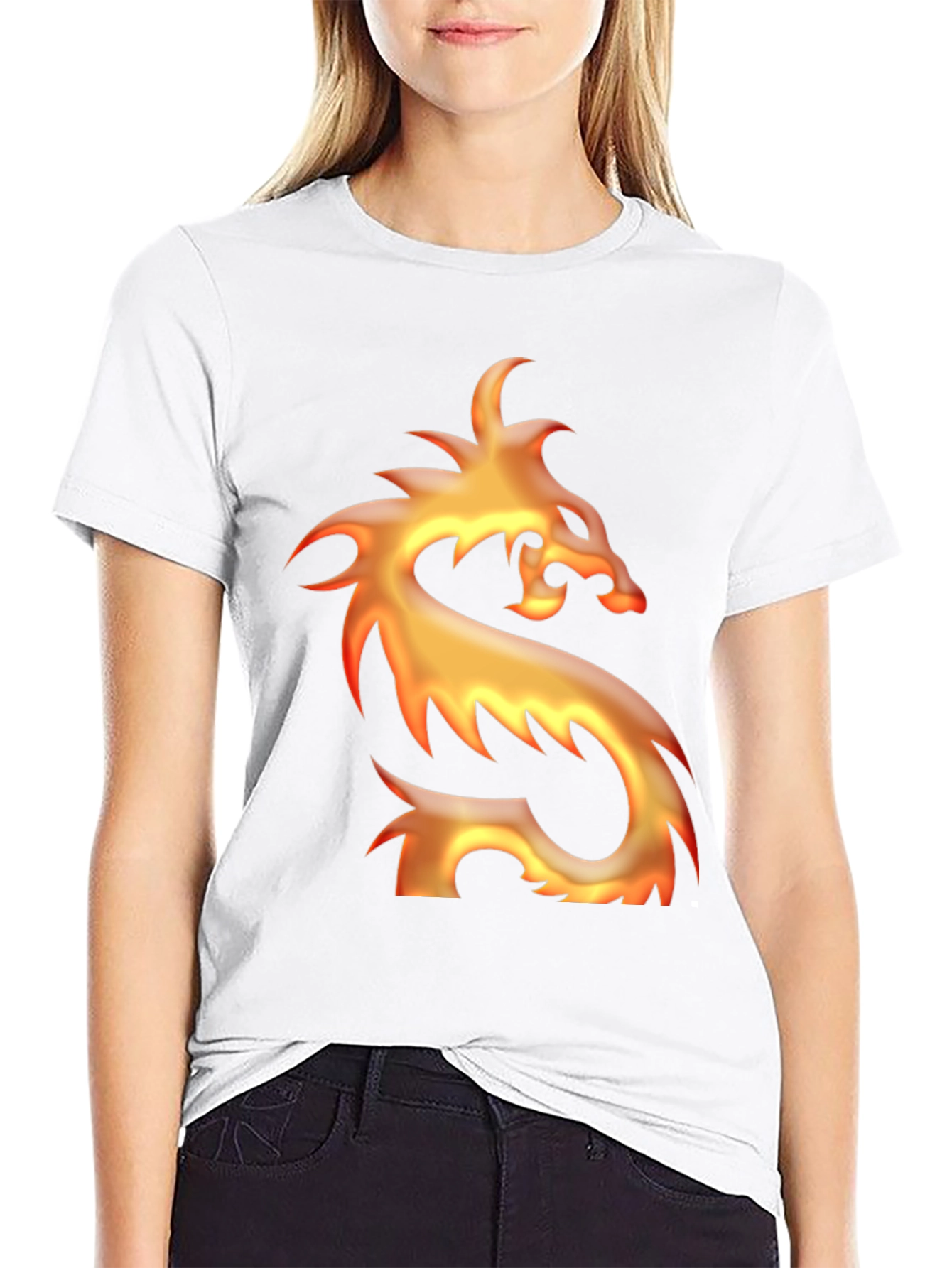 Fiery Dragon Graphic Tee - Mens Black T-Shirt