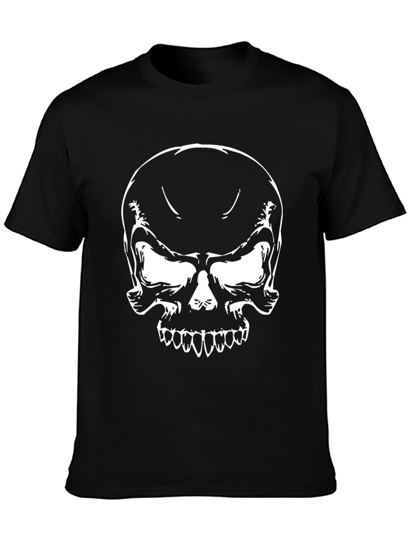 Mens Black Skull Graphic T-Shirt