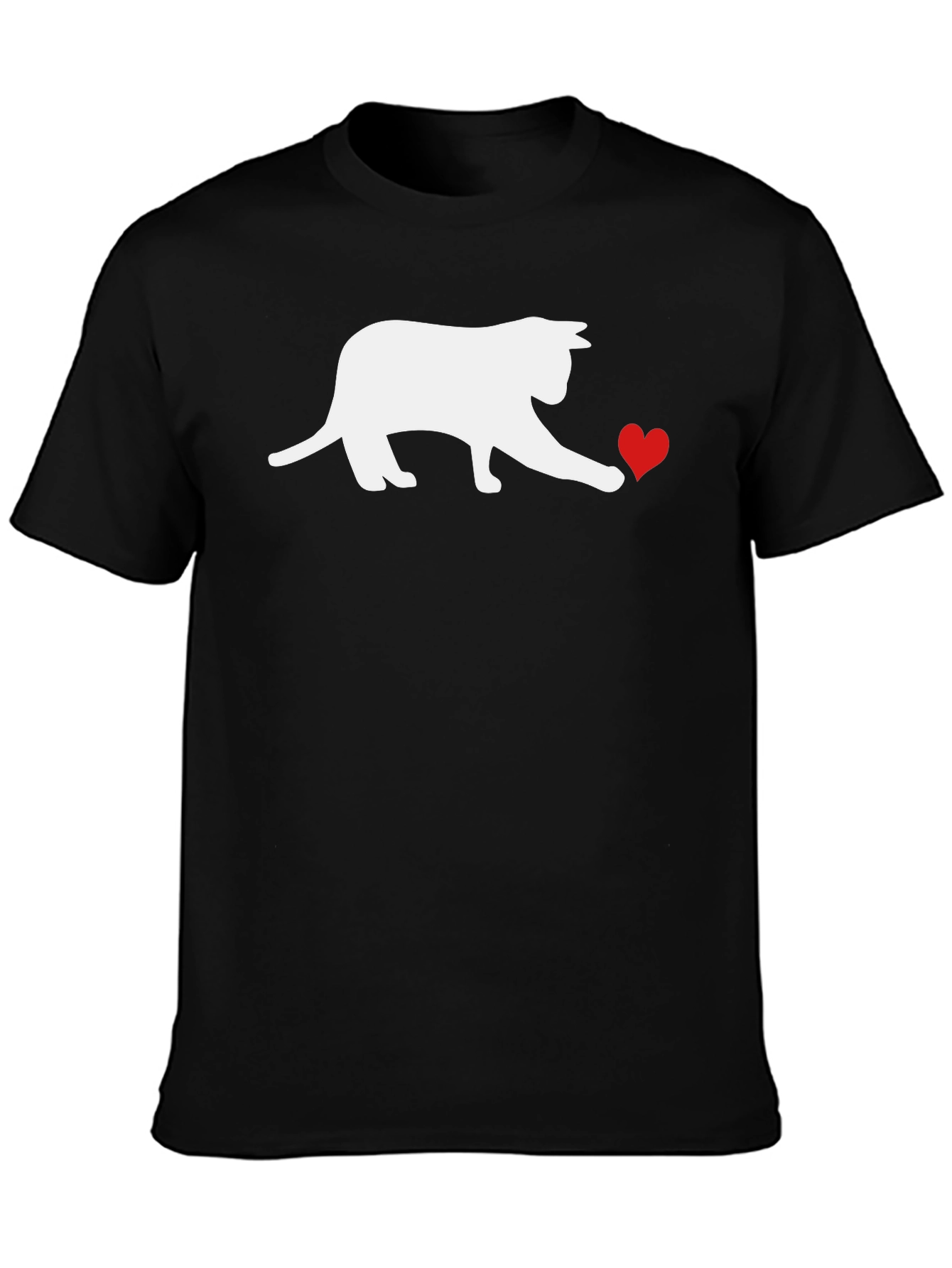Cat & Heart Graphic Tee - Black