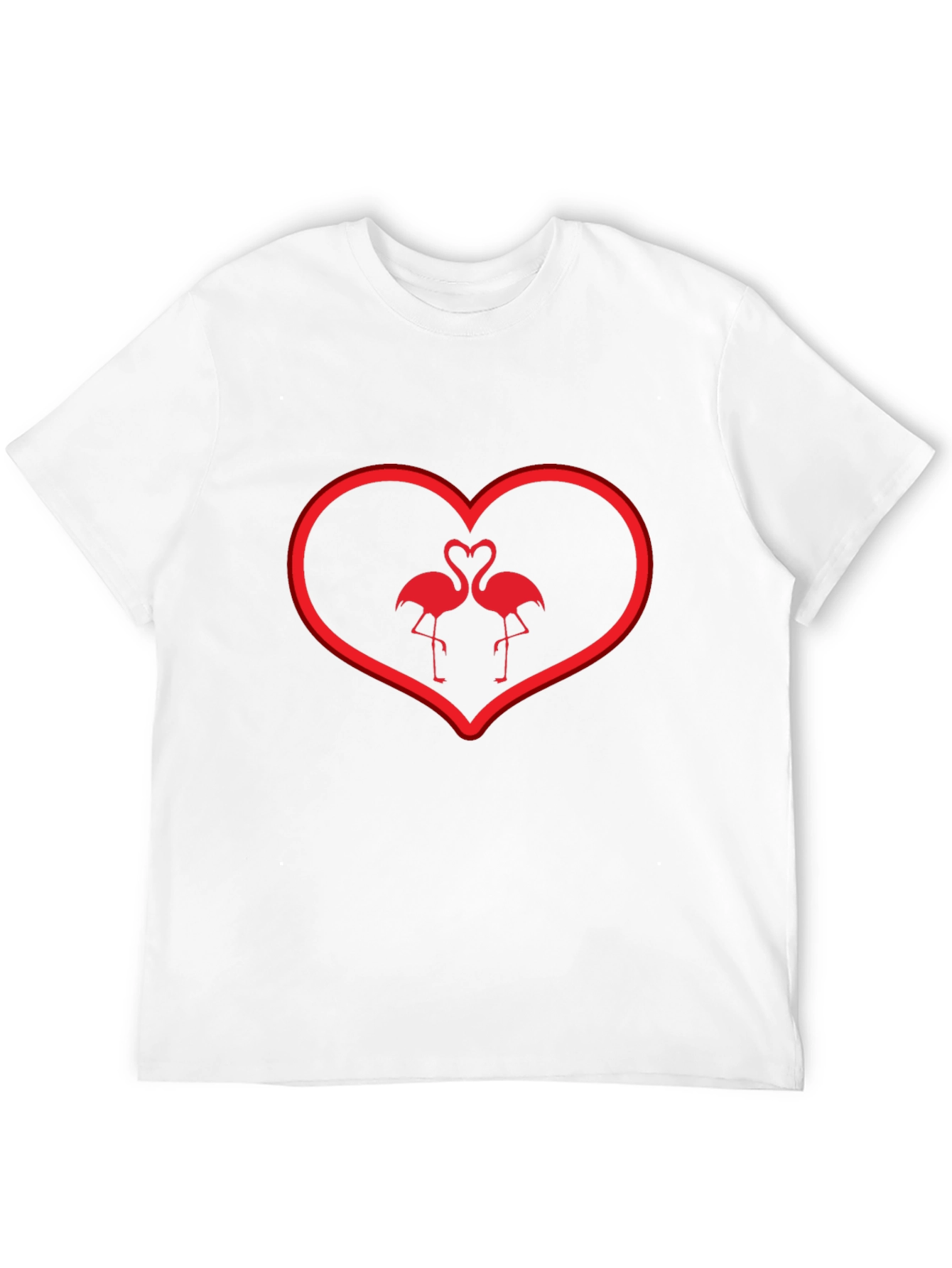 Flamingo Love T-Shirt - Heart Valentines Day Tee