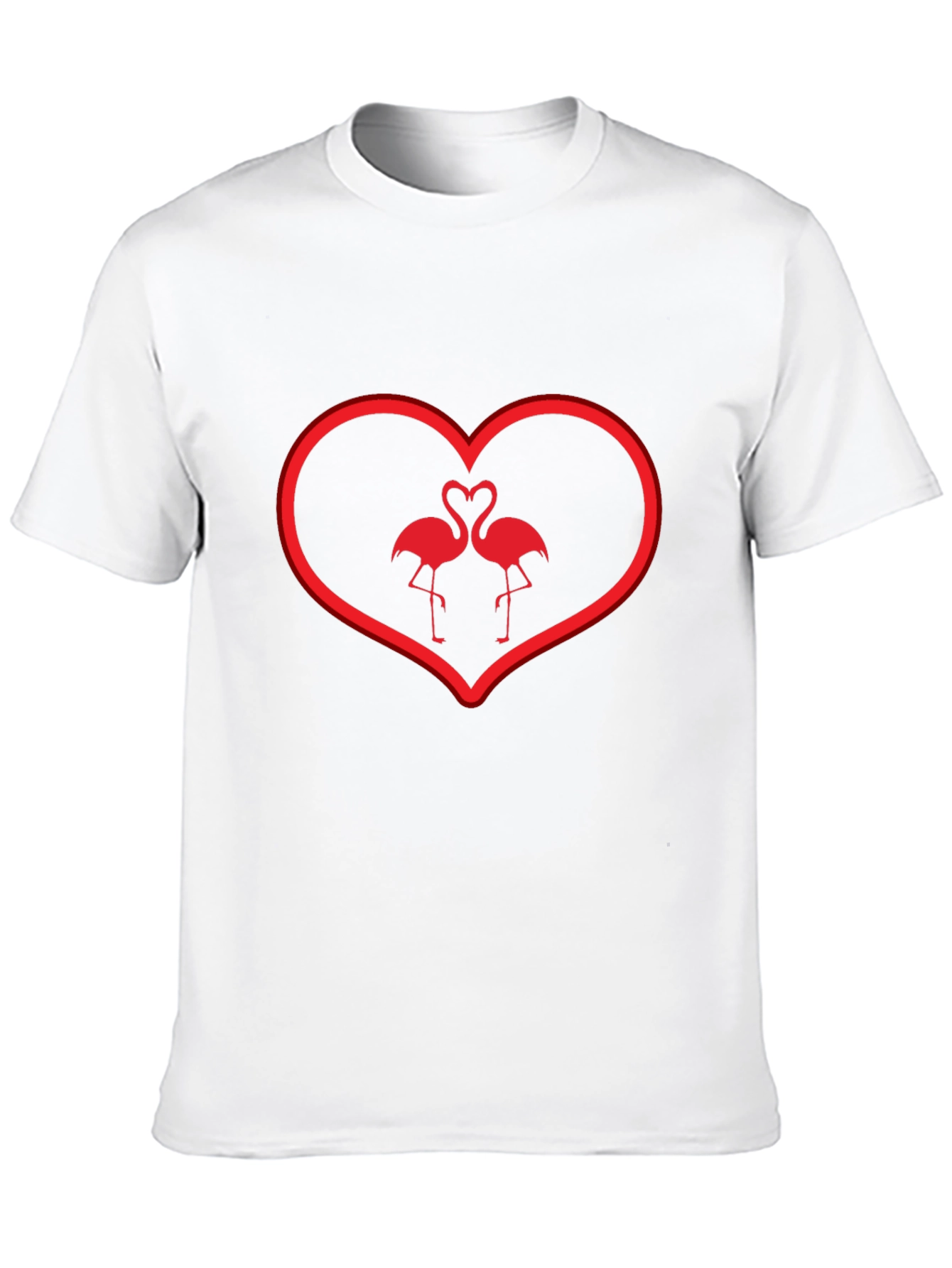 Flamingo Love T-Shirt - Heart Valentines Day Tee