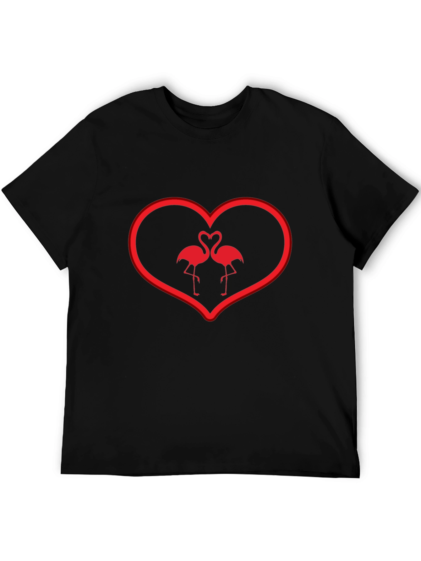 Flamingo Love T-Shirt - Heart Valentines Day Tee
