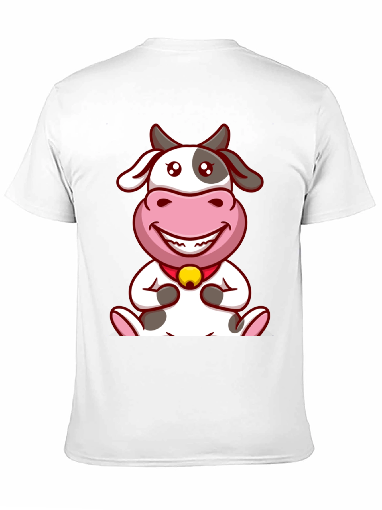 Cute Cow Cartoon Black T-Shirt