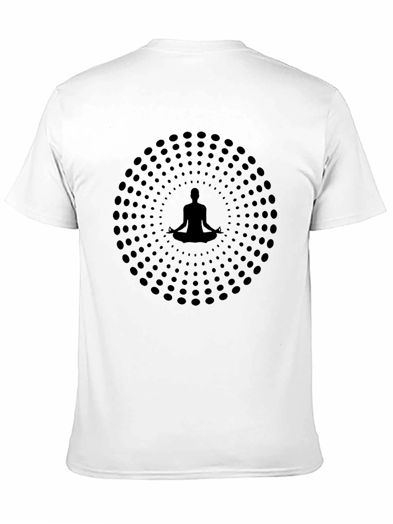 Zen Meditation Graphic Tee - Black Cotton Blend
