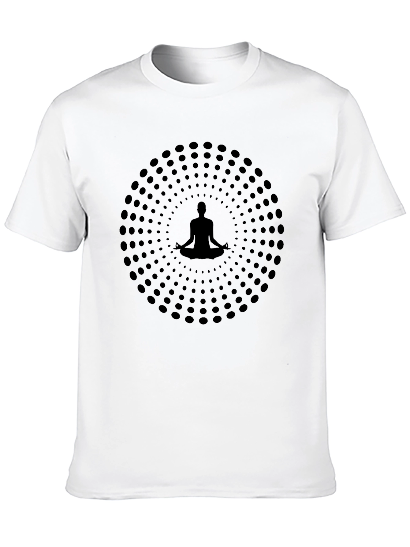 Zen Meditation Graphic Tee - Black Cotton Blend