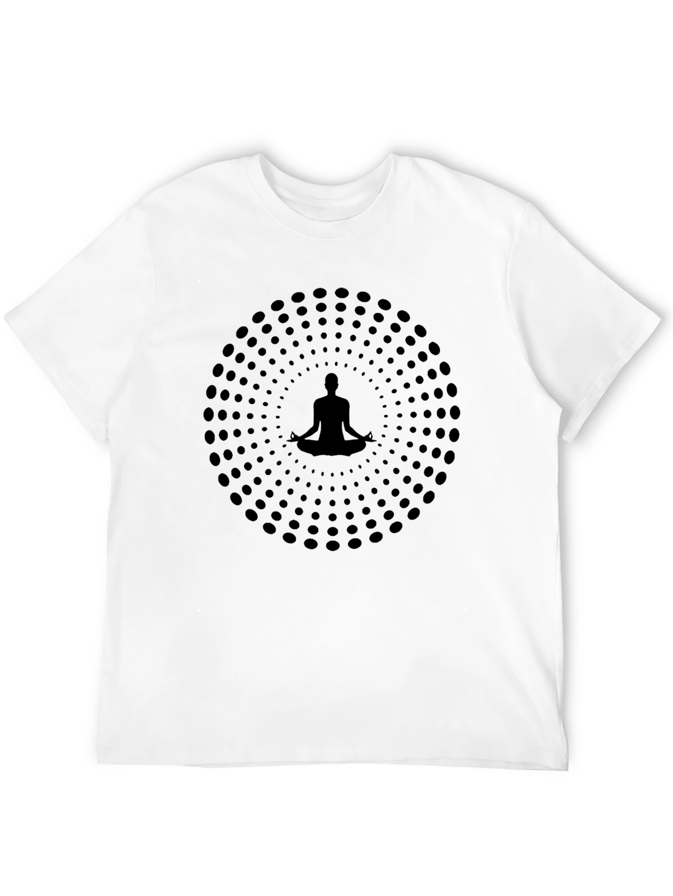 Zen Meditation Graphic Tee - Black Cotton Blend