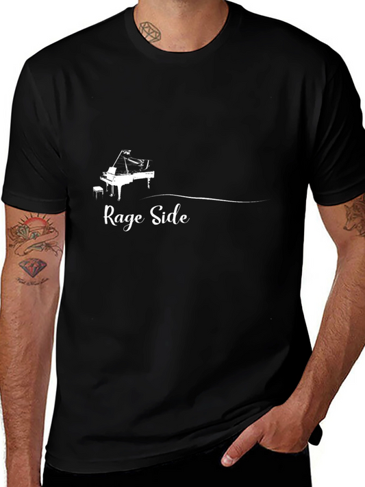 Rage Side Piano Graphic Black T-Shirt