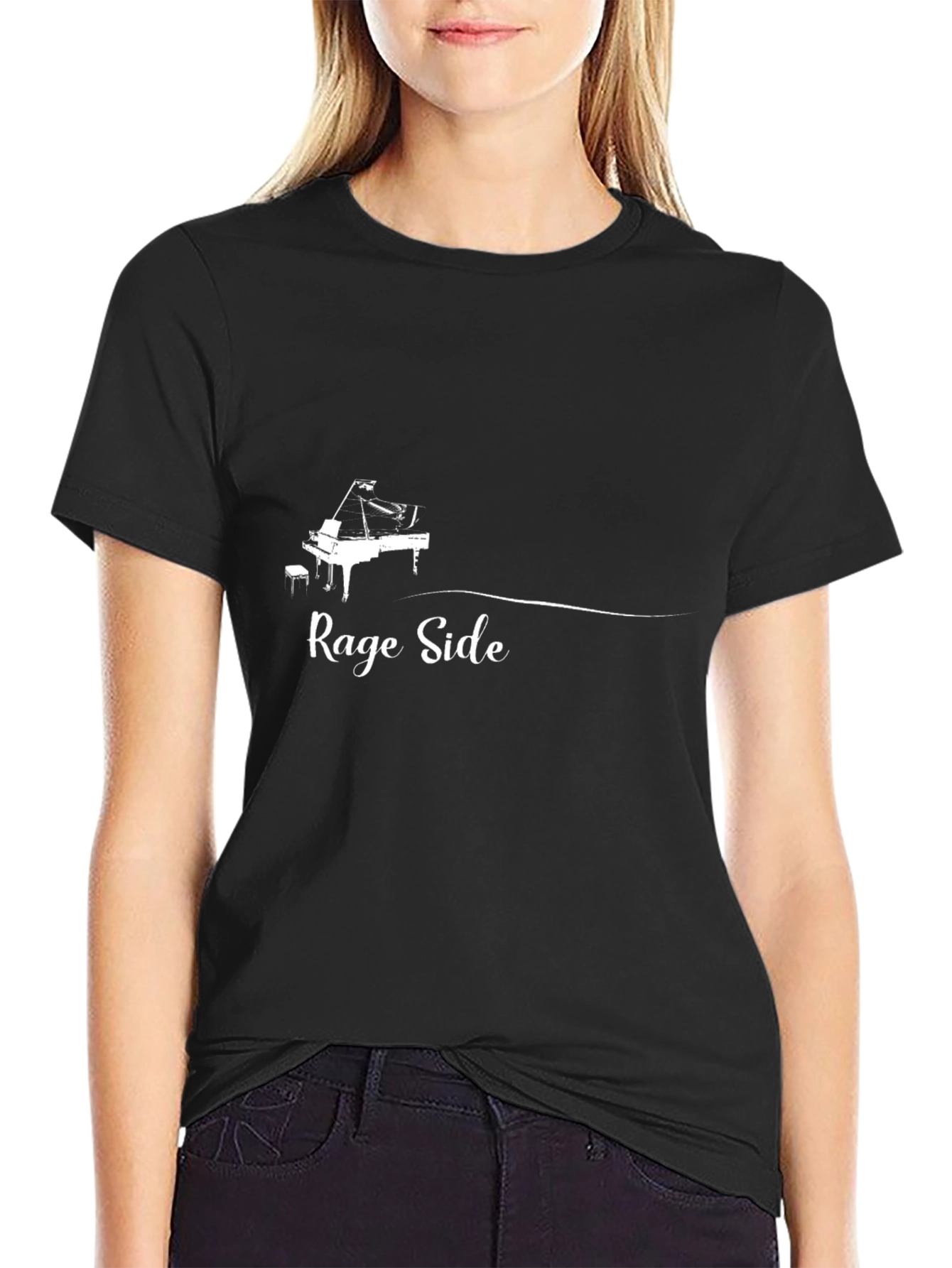 Rage Side Piano Graphic Black T-Shirt