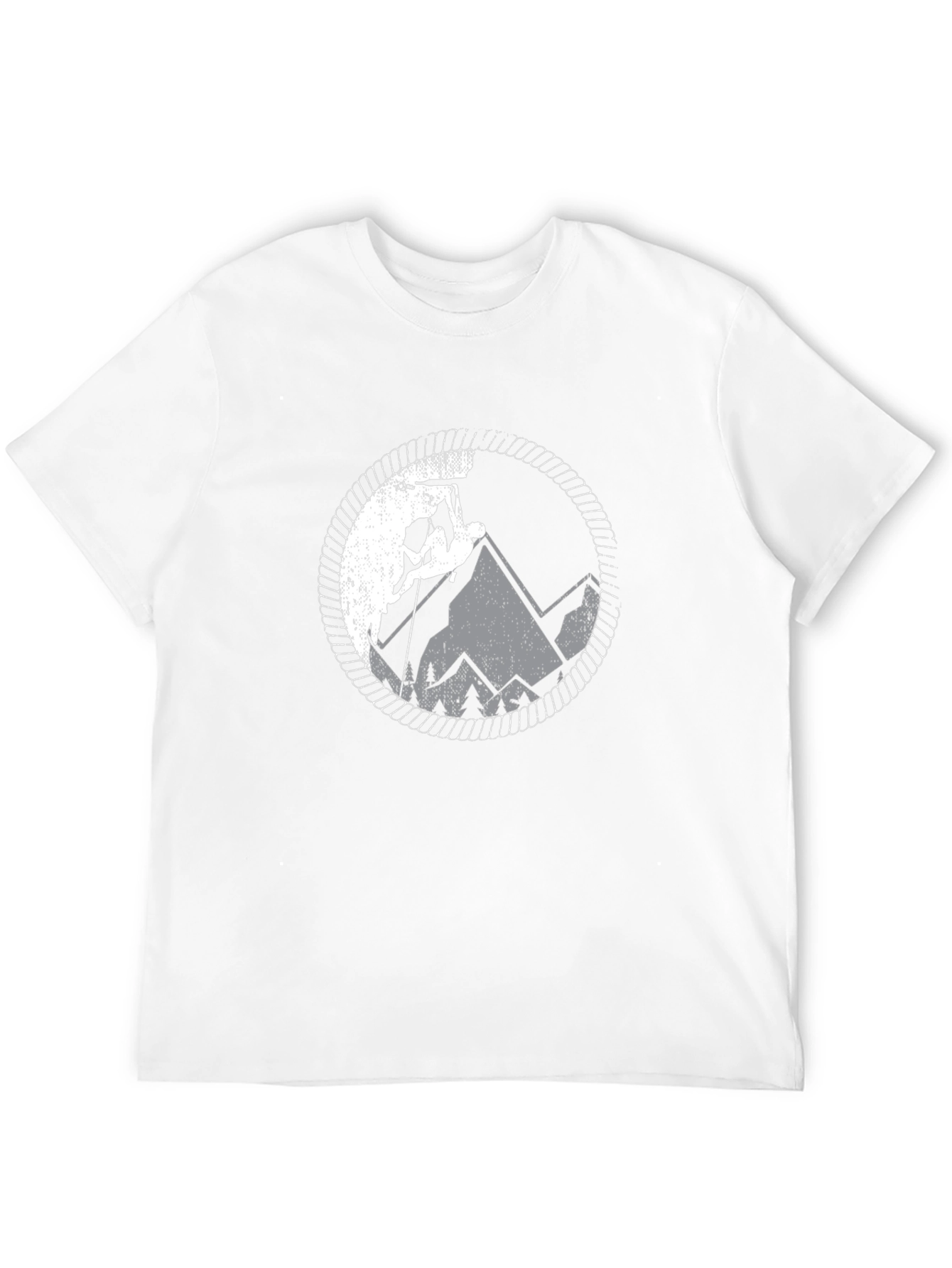 Climbing Mountain Graphic Tee - Black Cotton T-Shirt