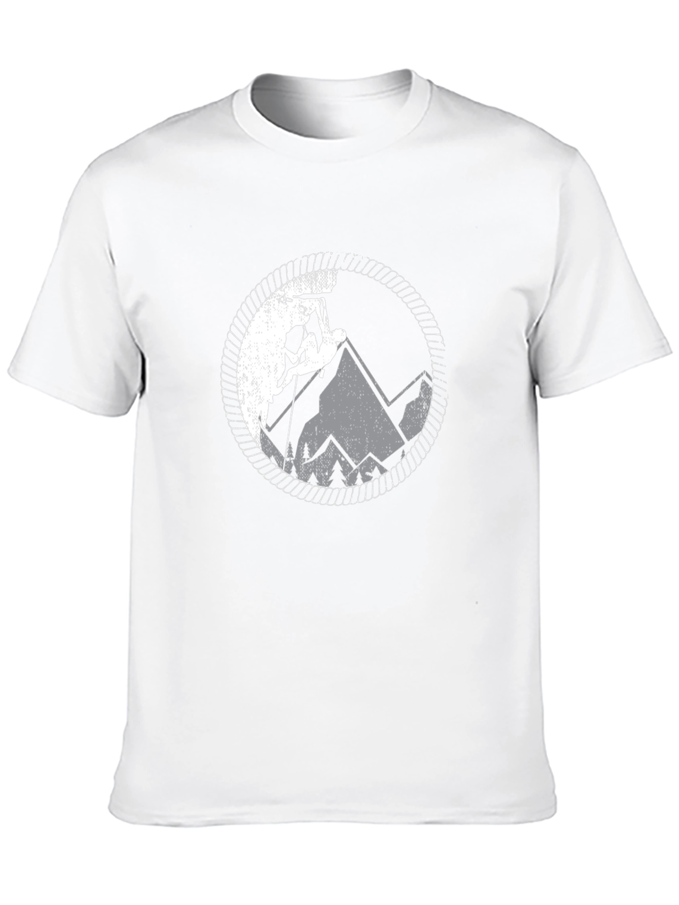 Climbing Mountain Graphic Tee - Black Cotton T-Shirt