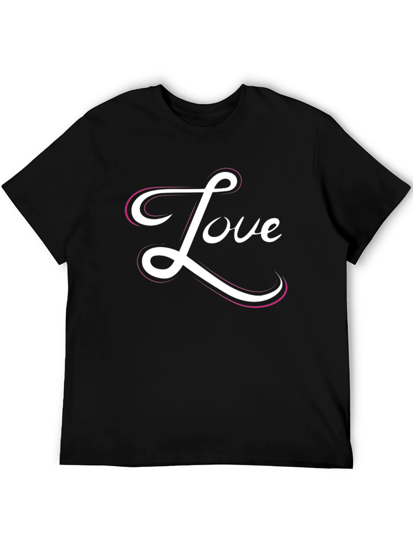 Love Script Black Graphic Tee Shirt