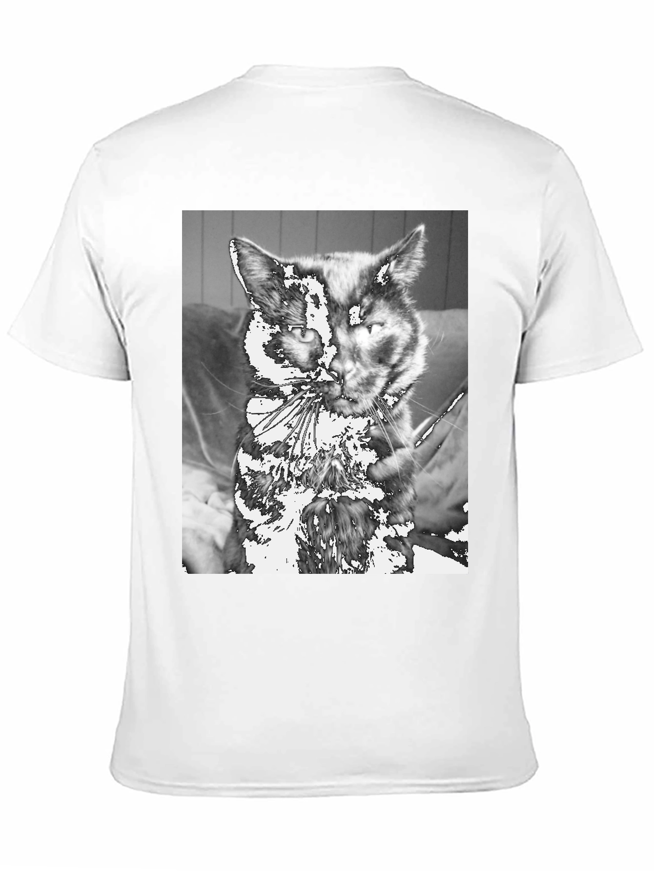 Unique Cat Graphic Tee - Black Cotton Casual T-Shirt