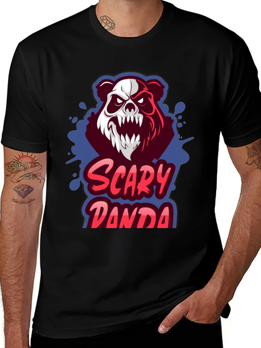 Scary Panda Graphic T-Shirt - Unique Design