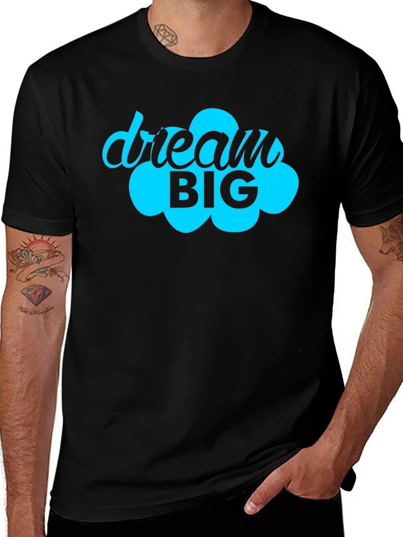 Dream Big Graphic Tee - Motivational Black T-Shirt