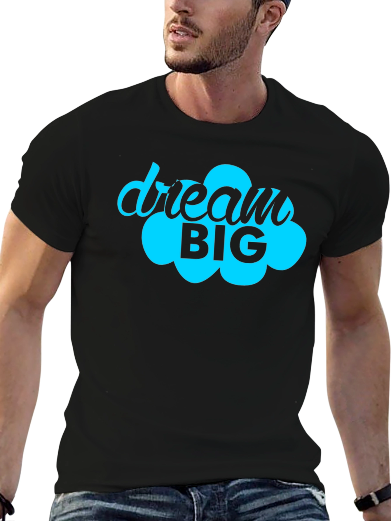 Dream Big Graphic Tee - Motivational Black T-Shirt