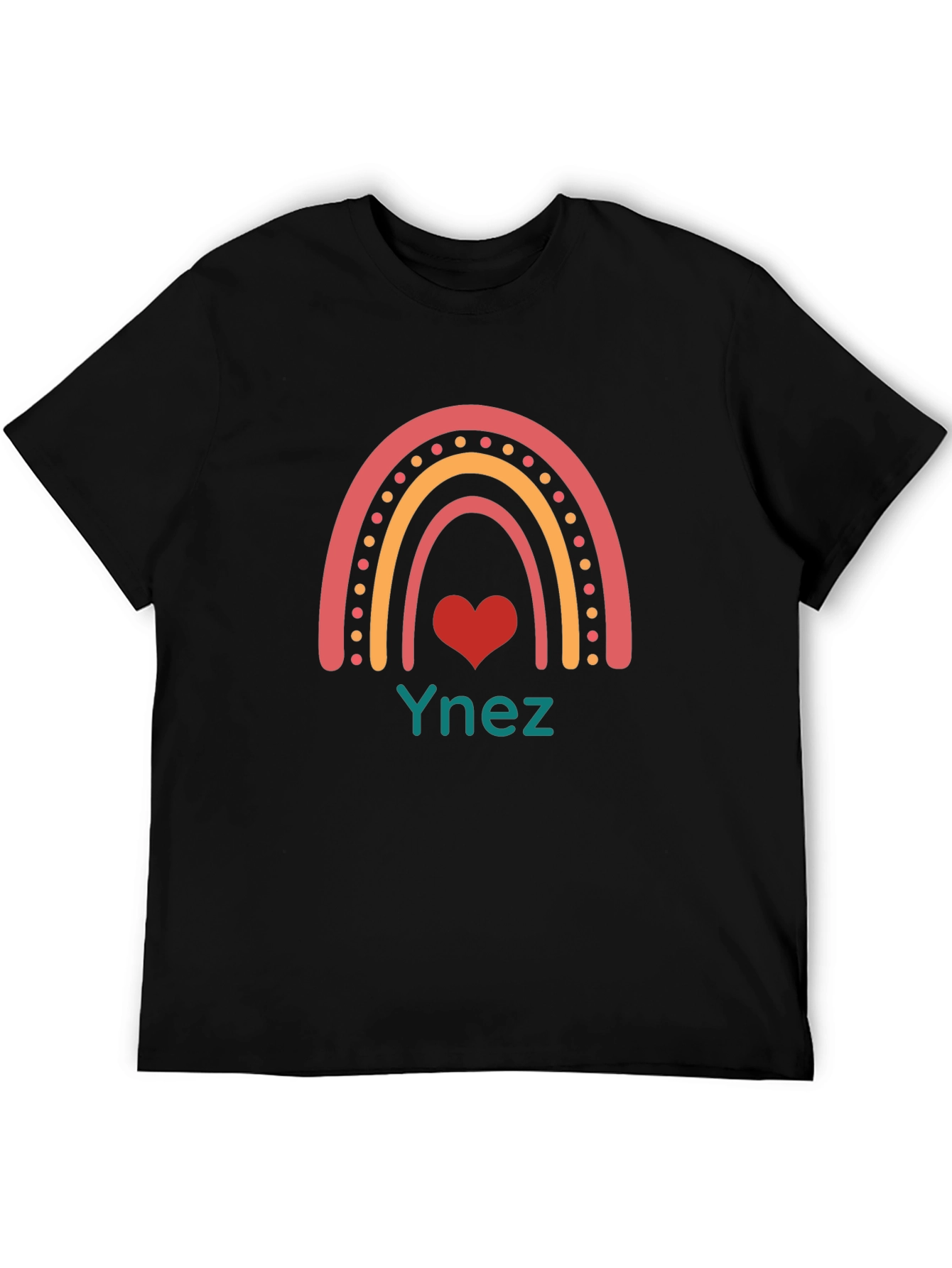 Rainbow Heart Ynez T-Shirt - Black