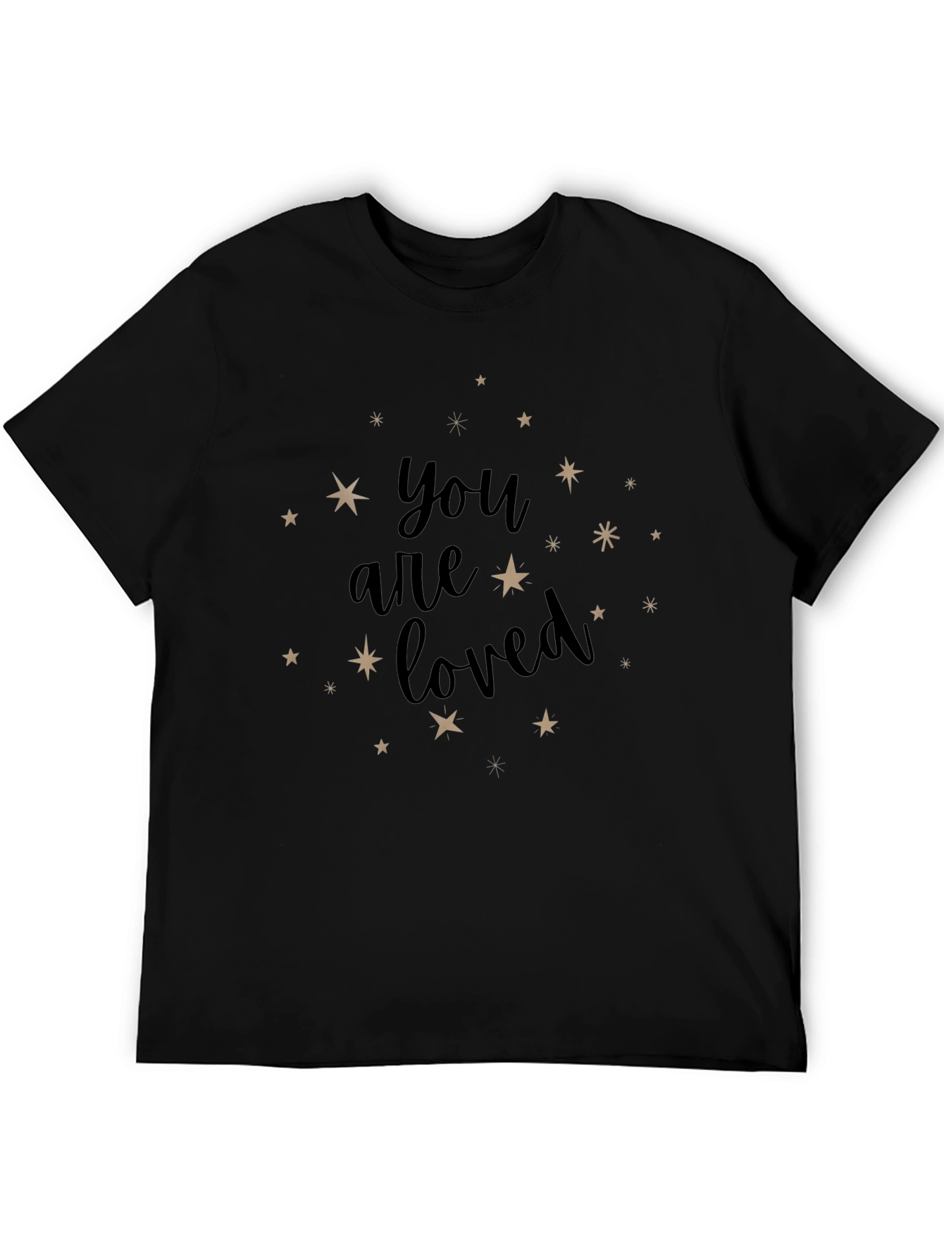 You Are Loved Starry Graphic Black Tee