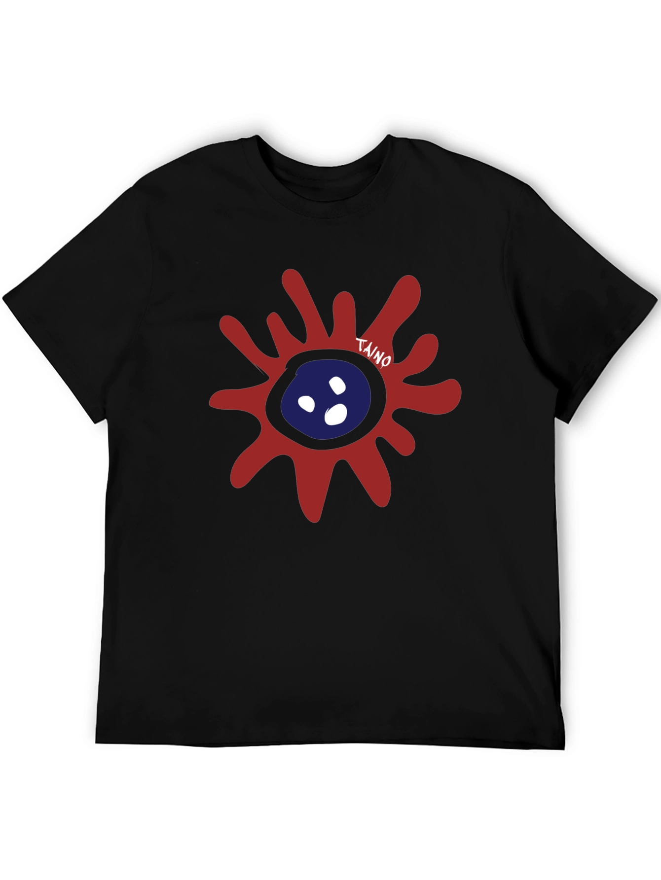 Taino Sun Graphic T-Shirt - Black Casual Tee