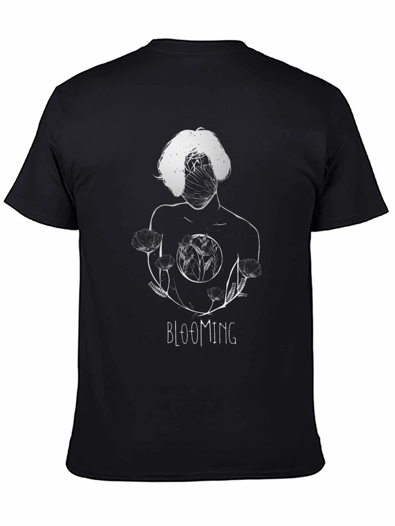 Blooming Graphic Print Black T-Shirt