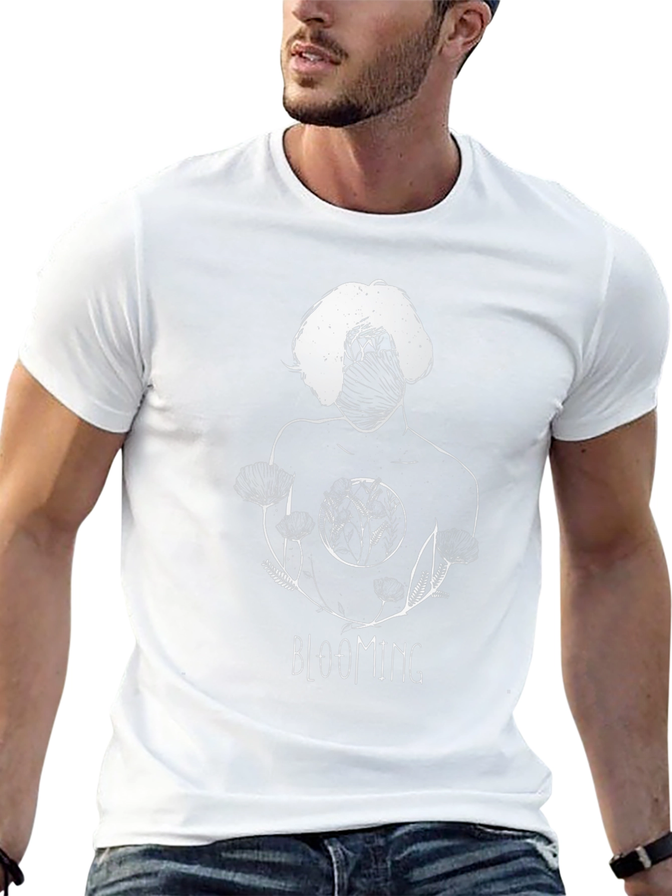 Blooming Graphic Print Black T-Shirt