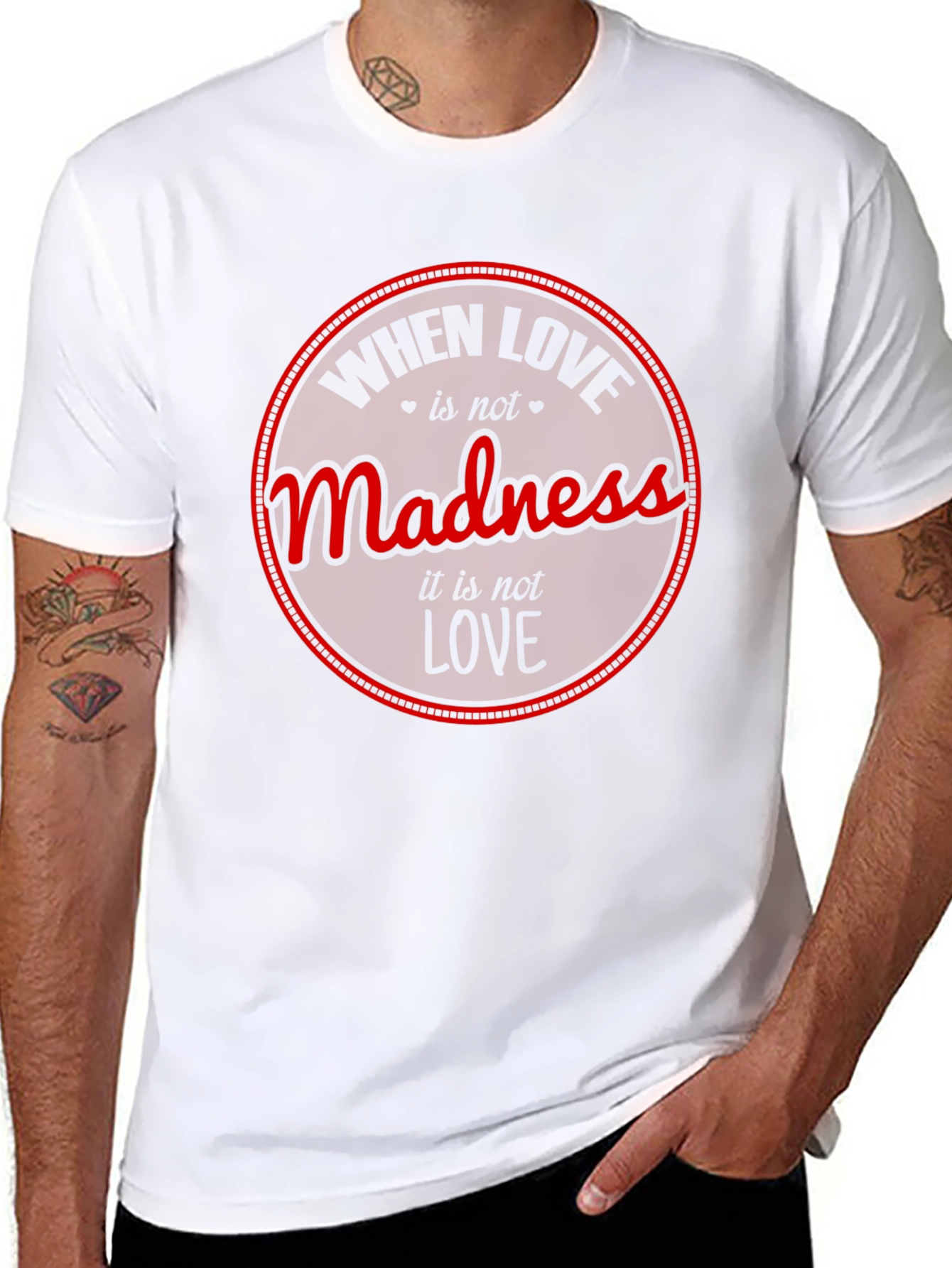 Madness is Just for Love Mens Black T-Shirt