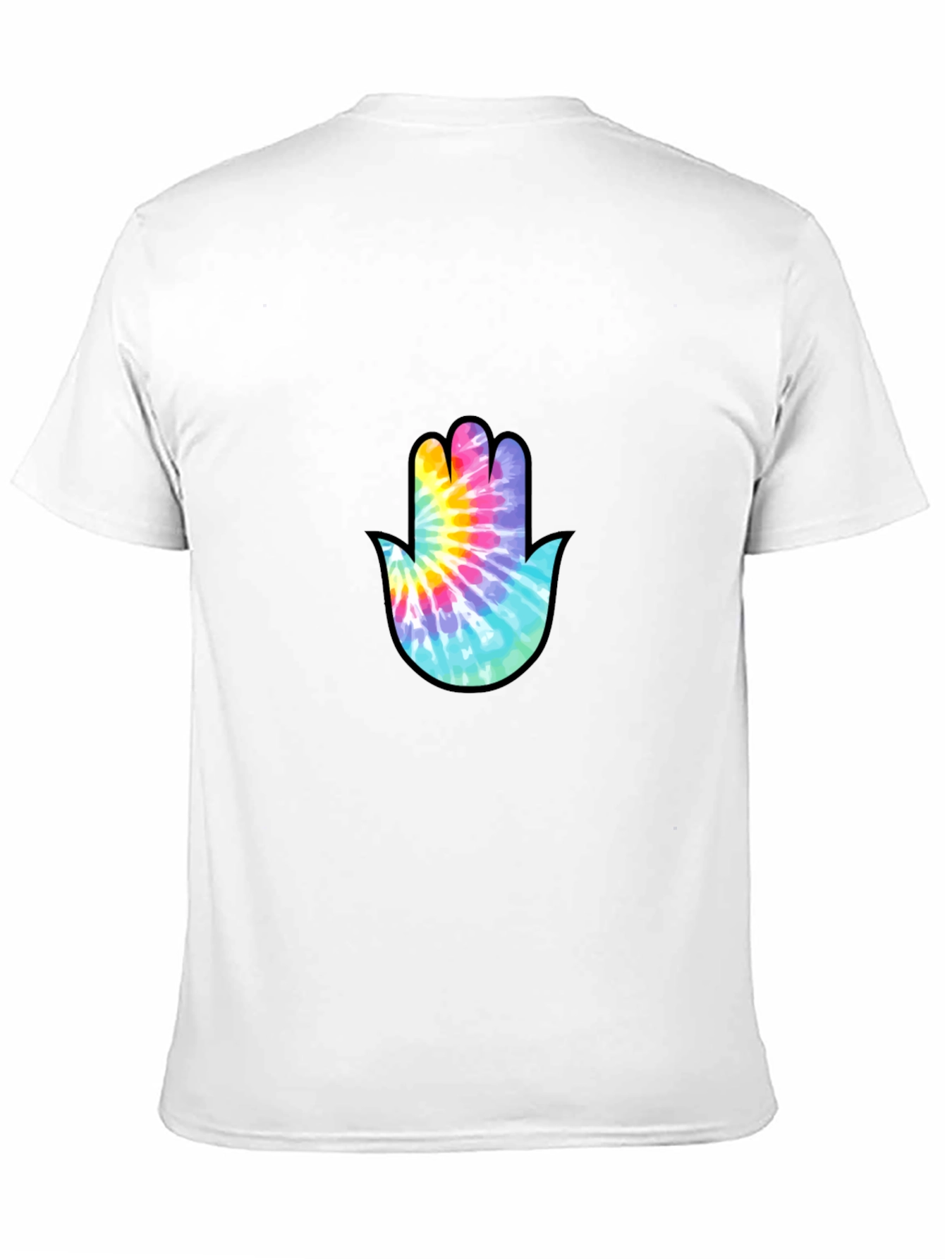Tie-Dye Hamsa Hand Graphic Tee - Stylish & Unique